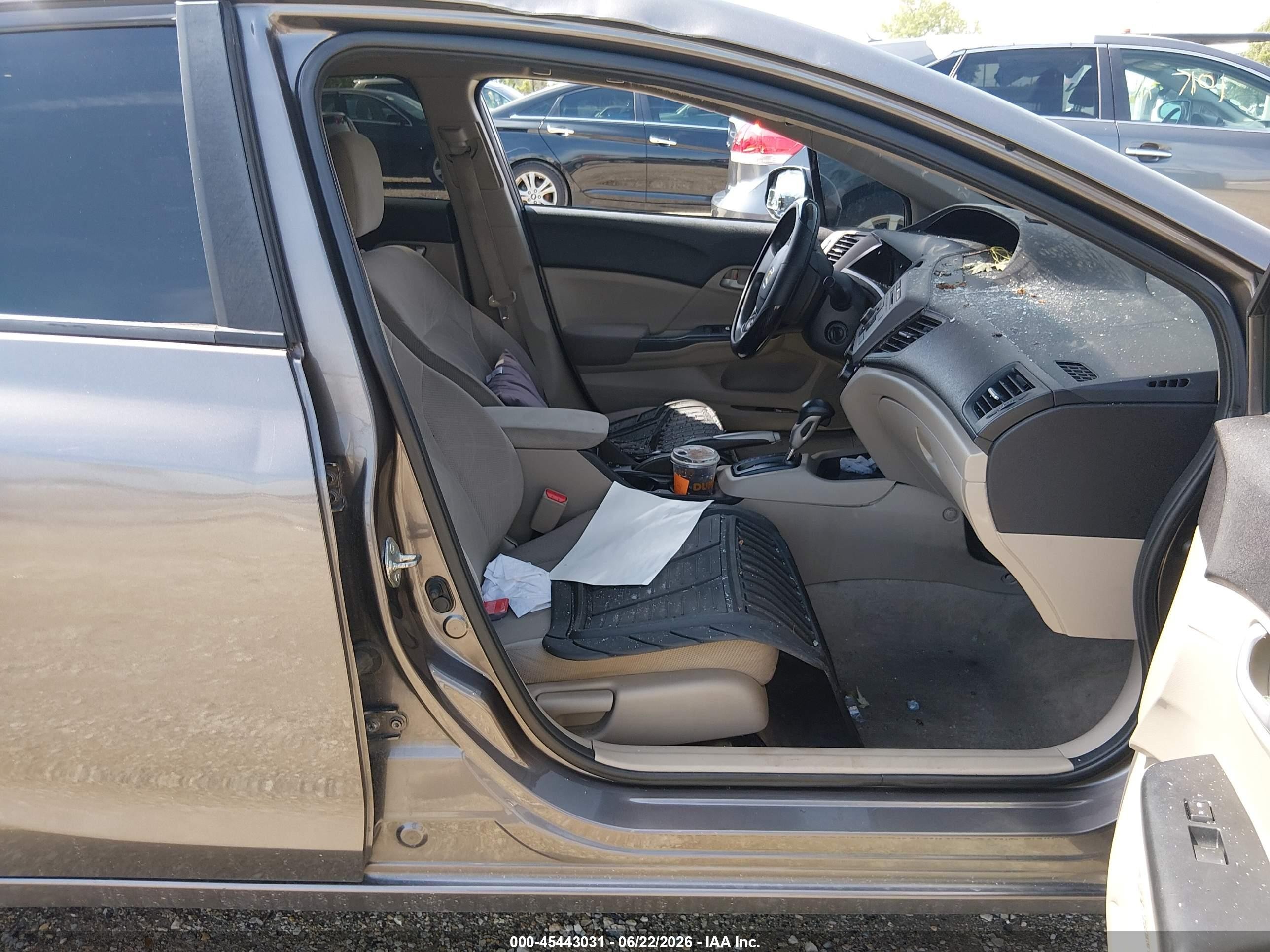2012 Honda Civic Lx Gray vin: 19XFB2F52CE043494