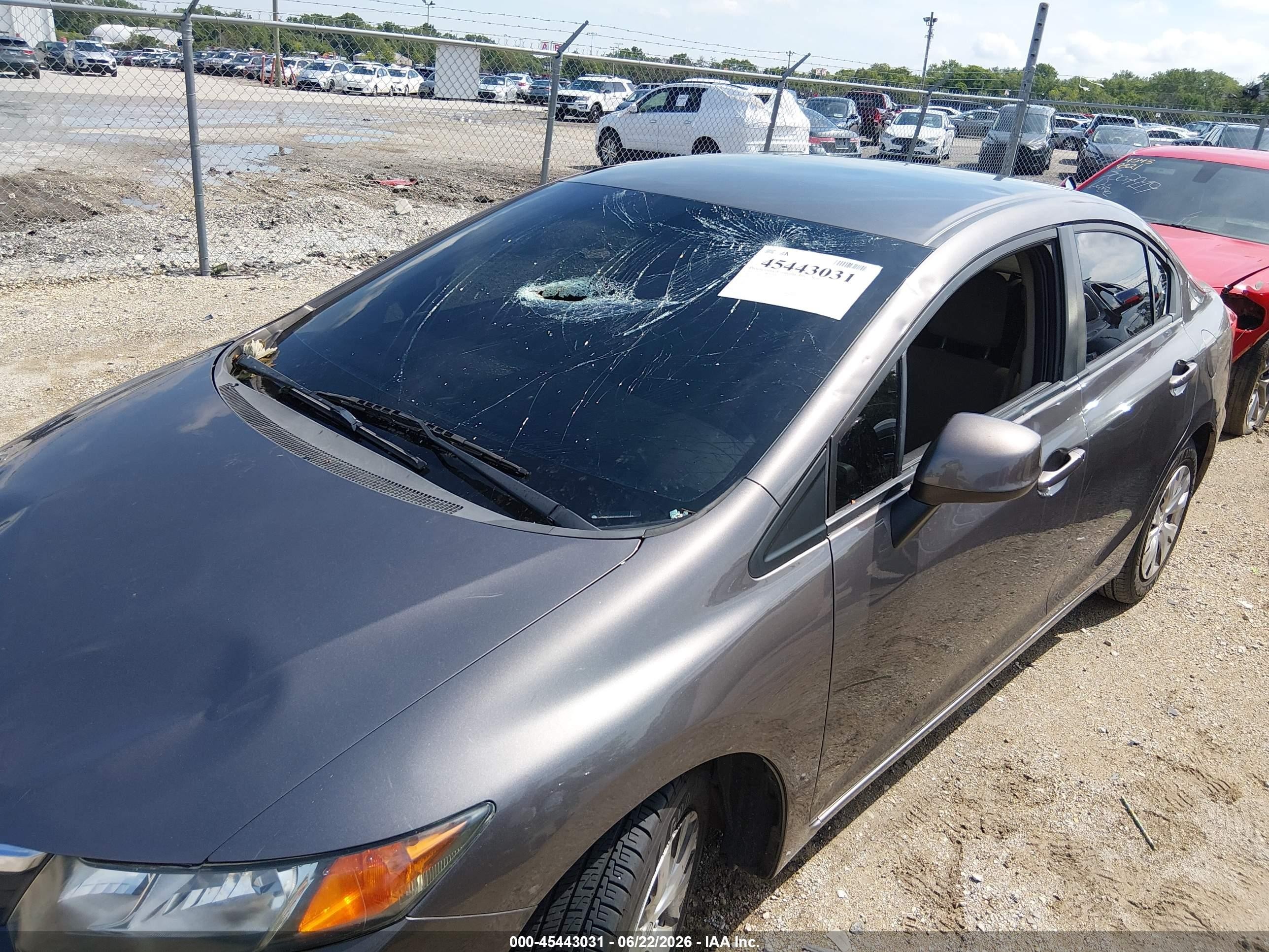 2012 Honda Civic Lx Gray vin: 19XFB2F52CE043494