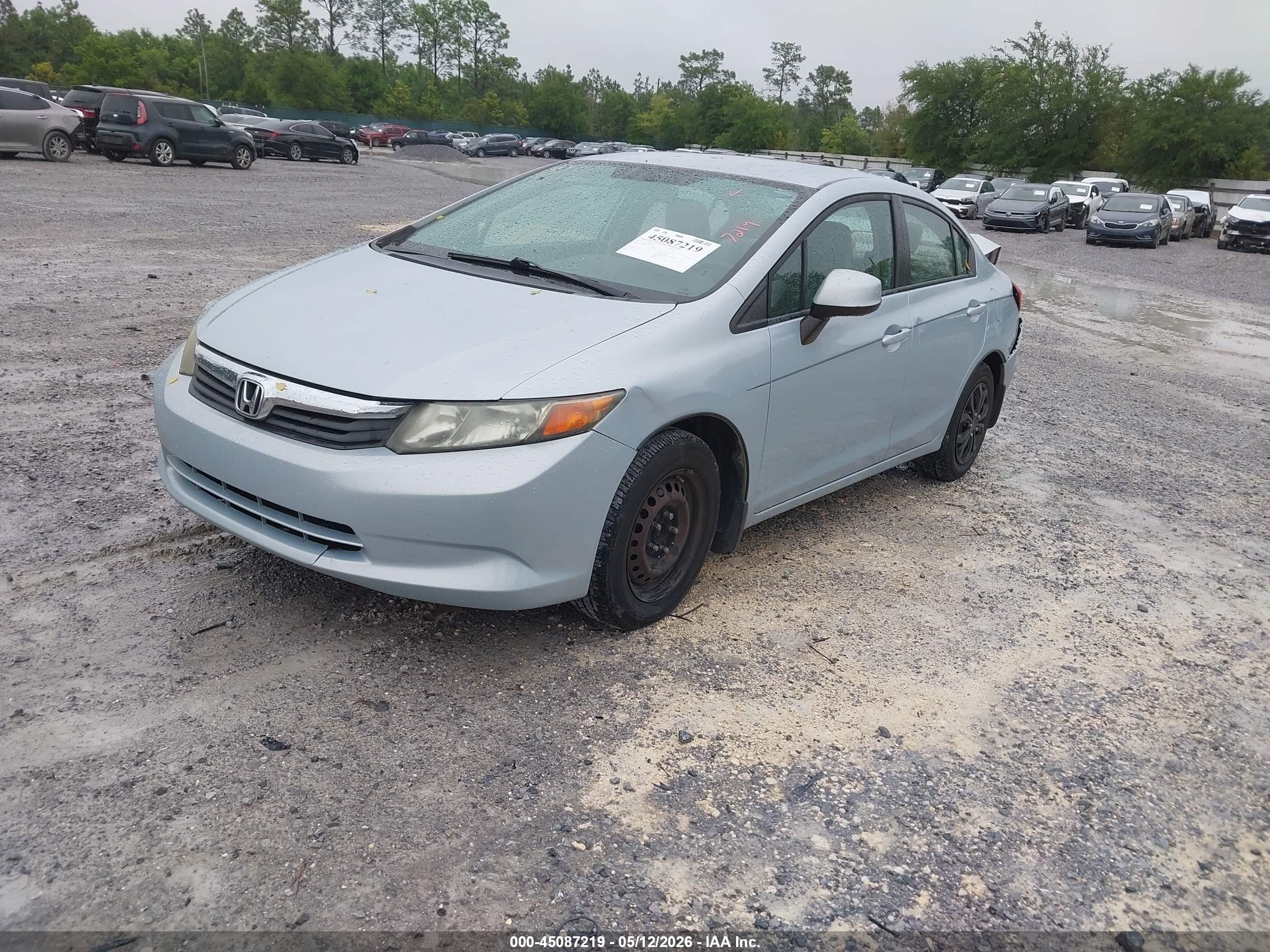 2012 Honda Civic Lx Light Blue vin: 19XFB2F52CE051563