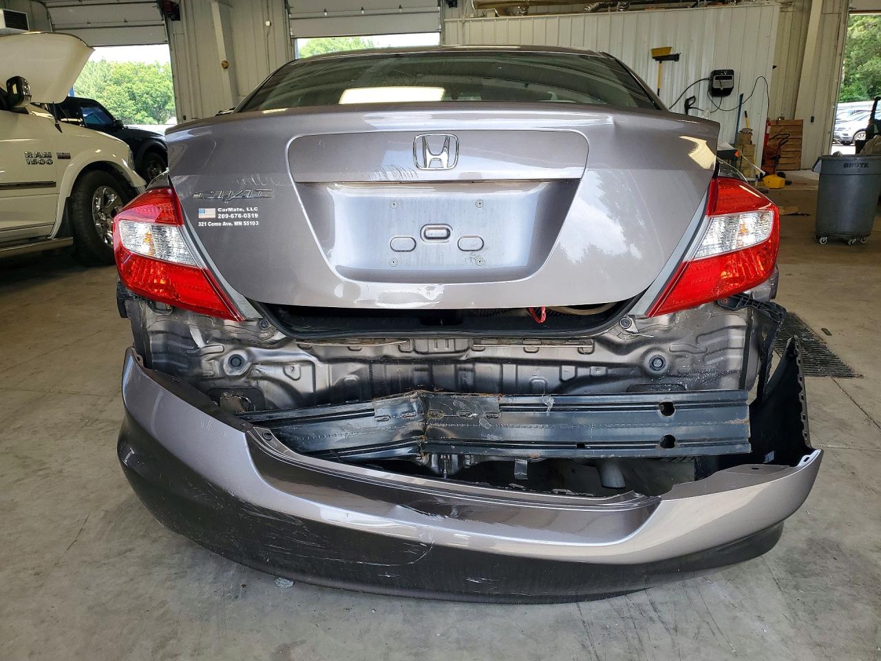 2012 Honda Civic Lx Gray vin: 19XFB2F52CE060991