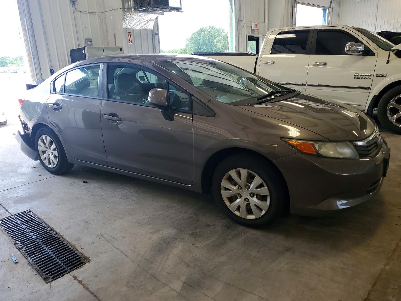 2012 Honda Civic Lx Gray vin: 19XFB2F52CE060991