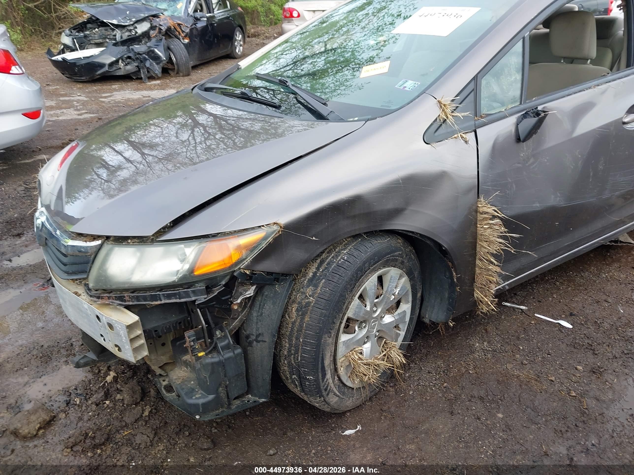 2012 Honda Civic Lx Gray vin: 19XFB2F52CE070243