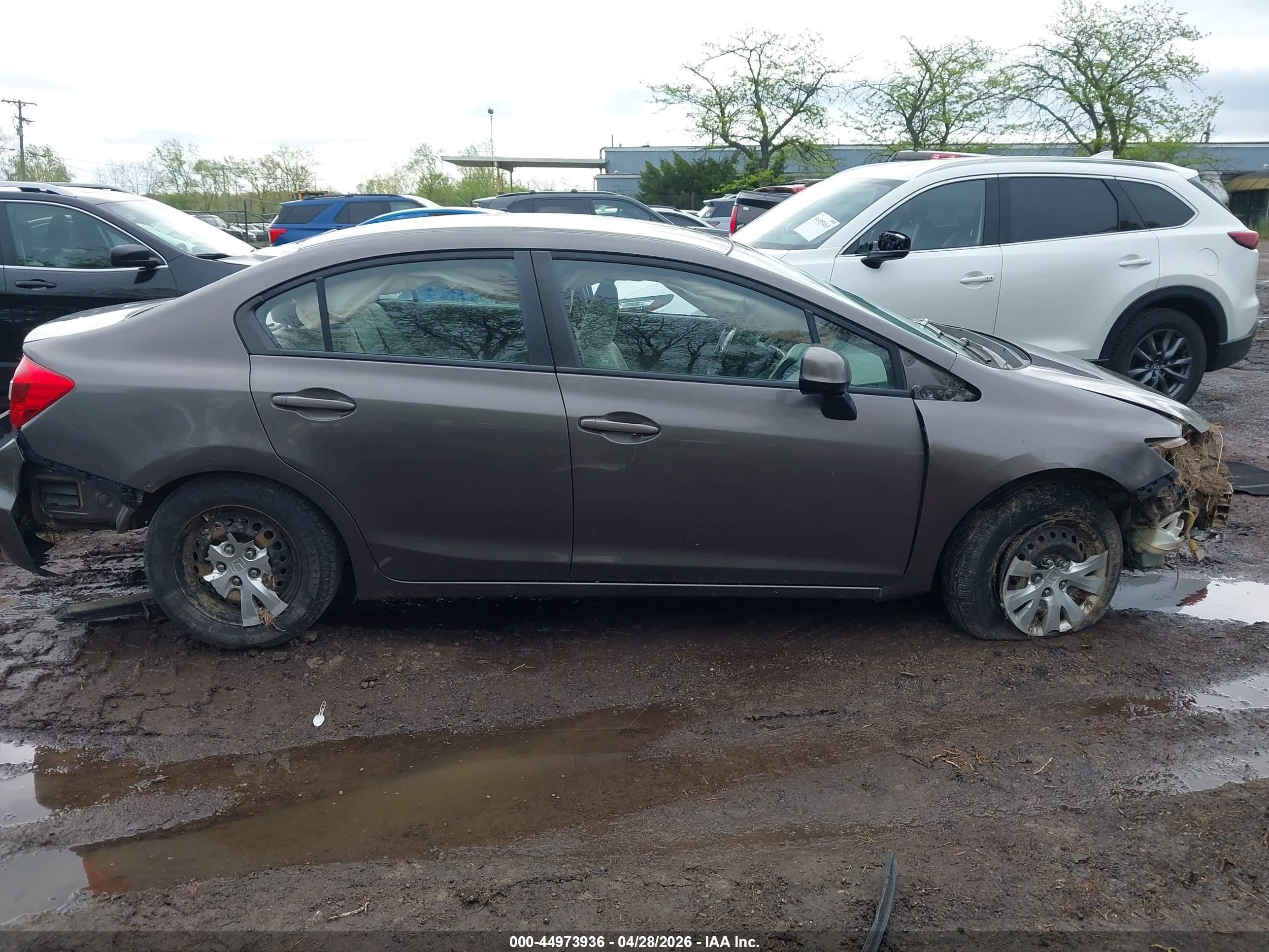 2012 Honda Civic Lx Gray vin: 19XFB2F52CE070243