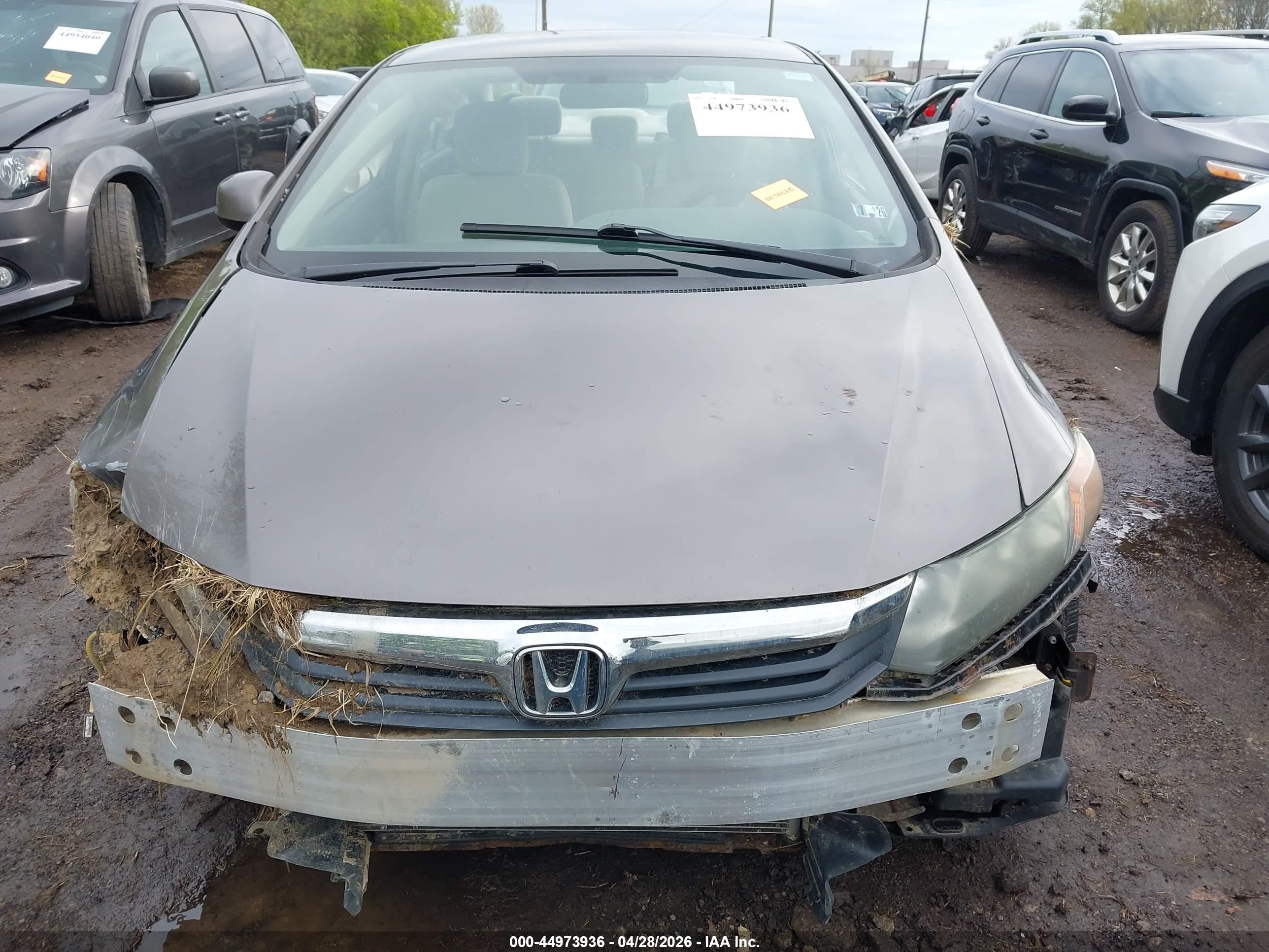 2012 Honda Civic Lx Gray vin: 19XFB2F52CE070243