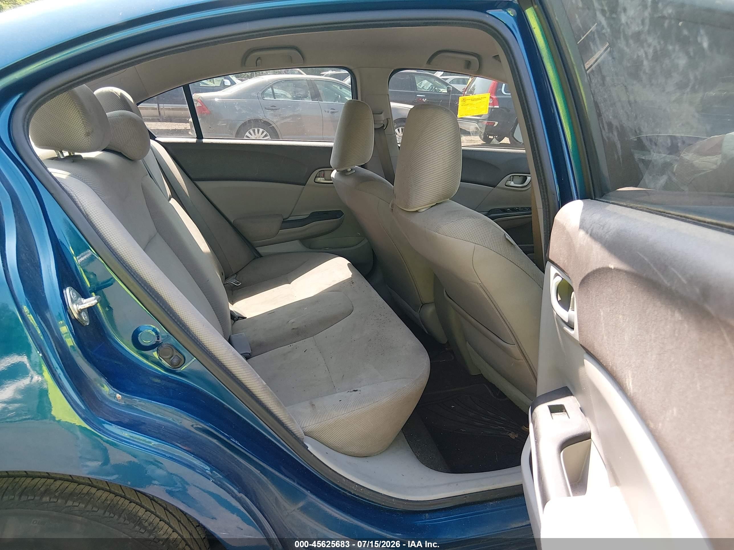 2012 Honda Civic Lx Blue vin: 19XFB2F52CE070677