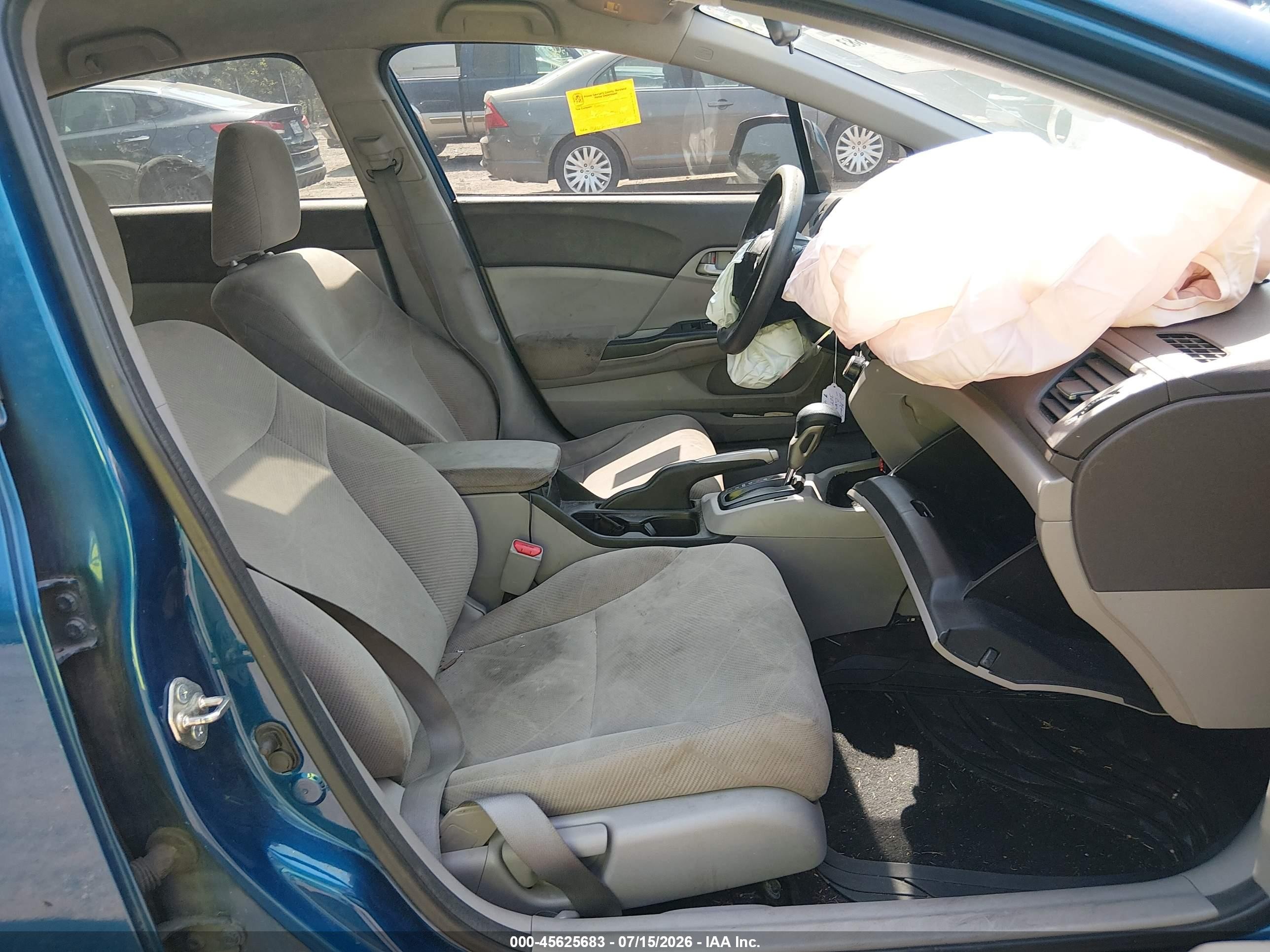 2012 Honda Civic Lx Blue vin: 19XFB2F52CE070677