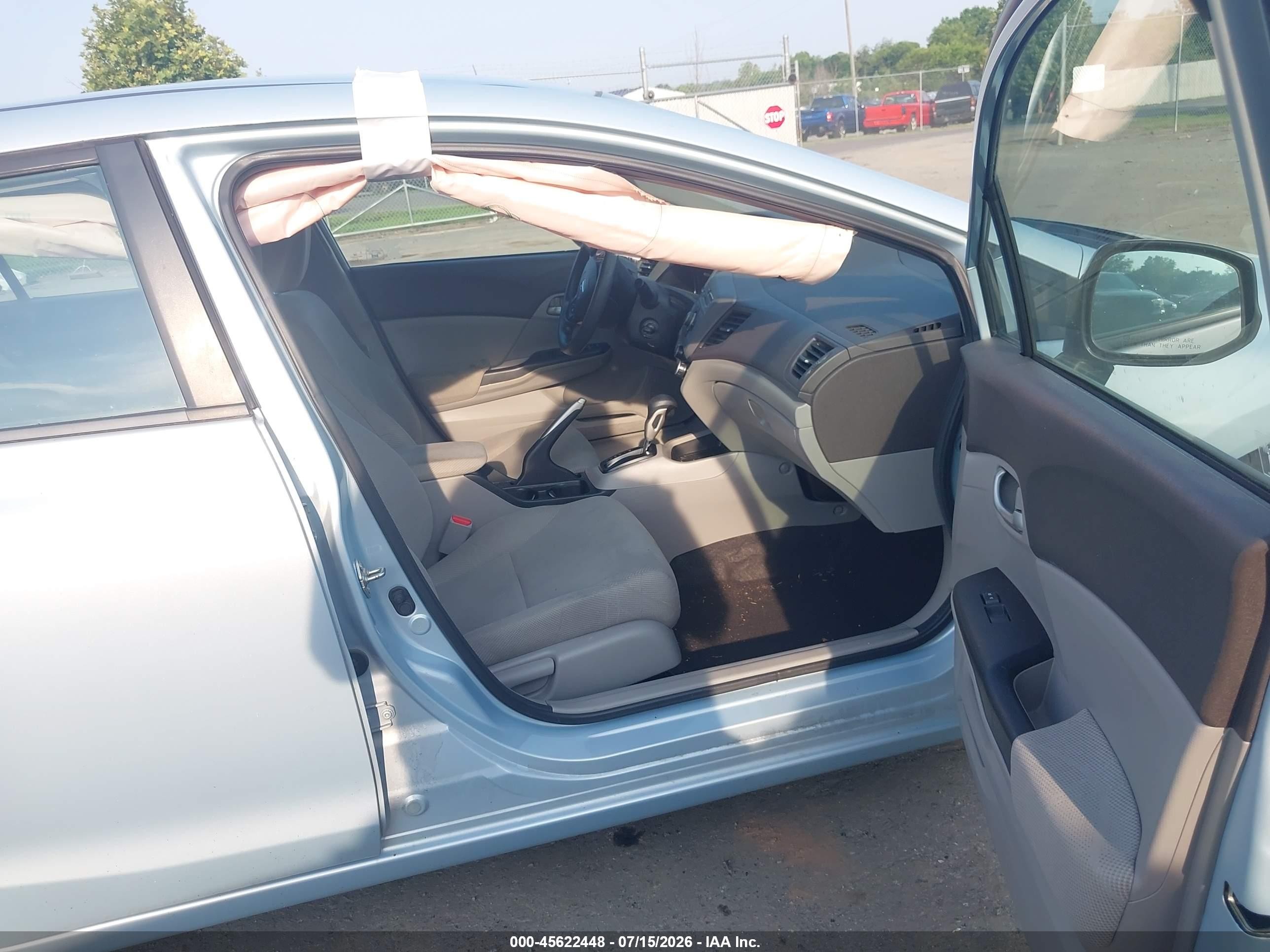 2012 Honda Civic Lx Blue vin: 19XFB2F52CE072493