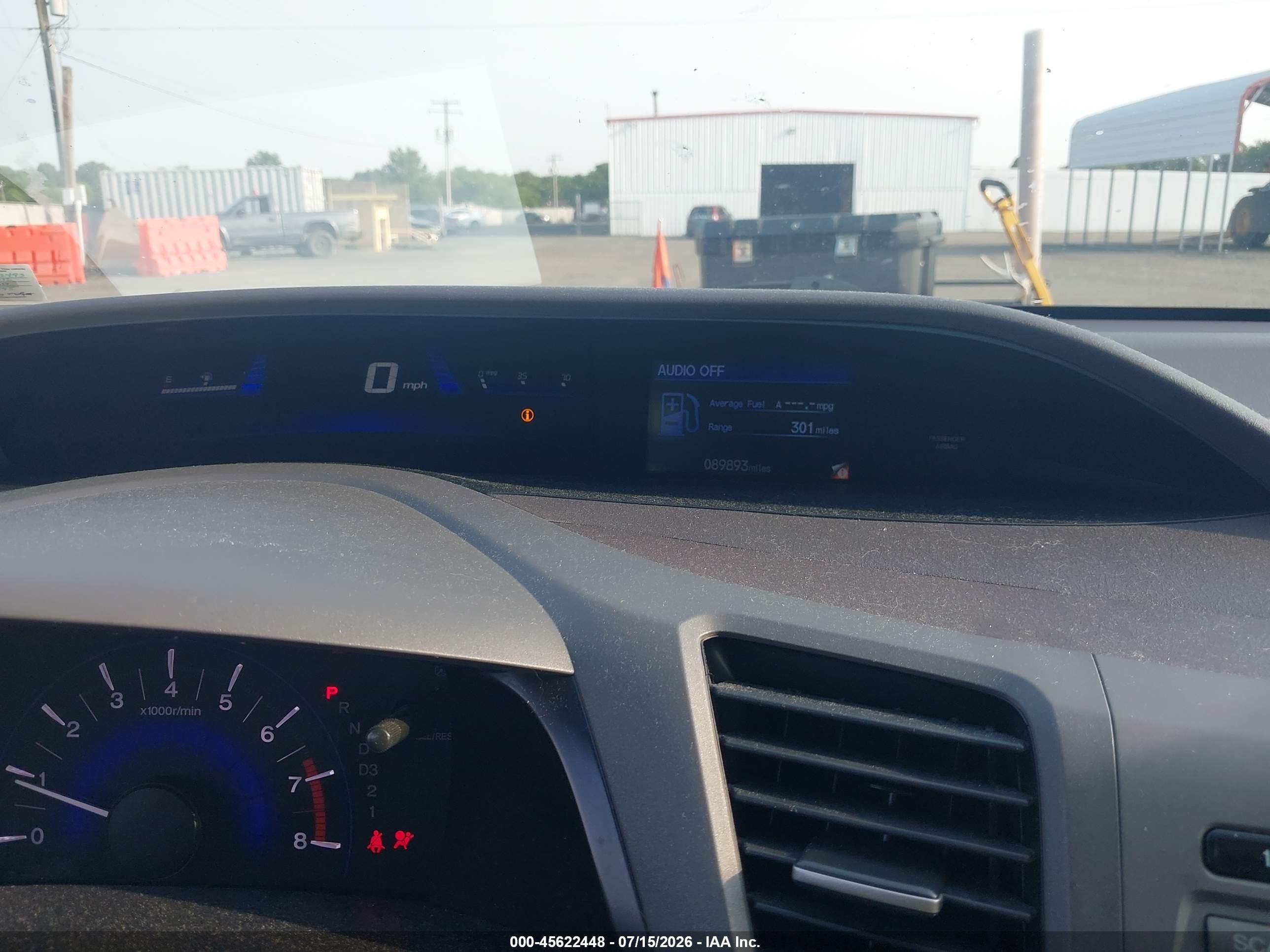 2012 Honda Civic Lx Blue vin: 19XFB2F52CE072493