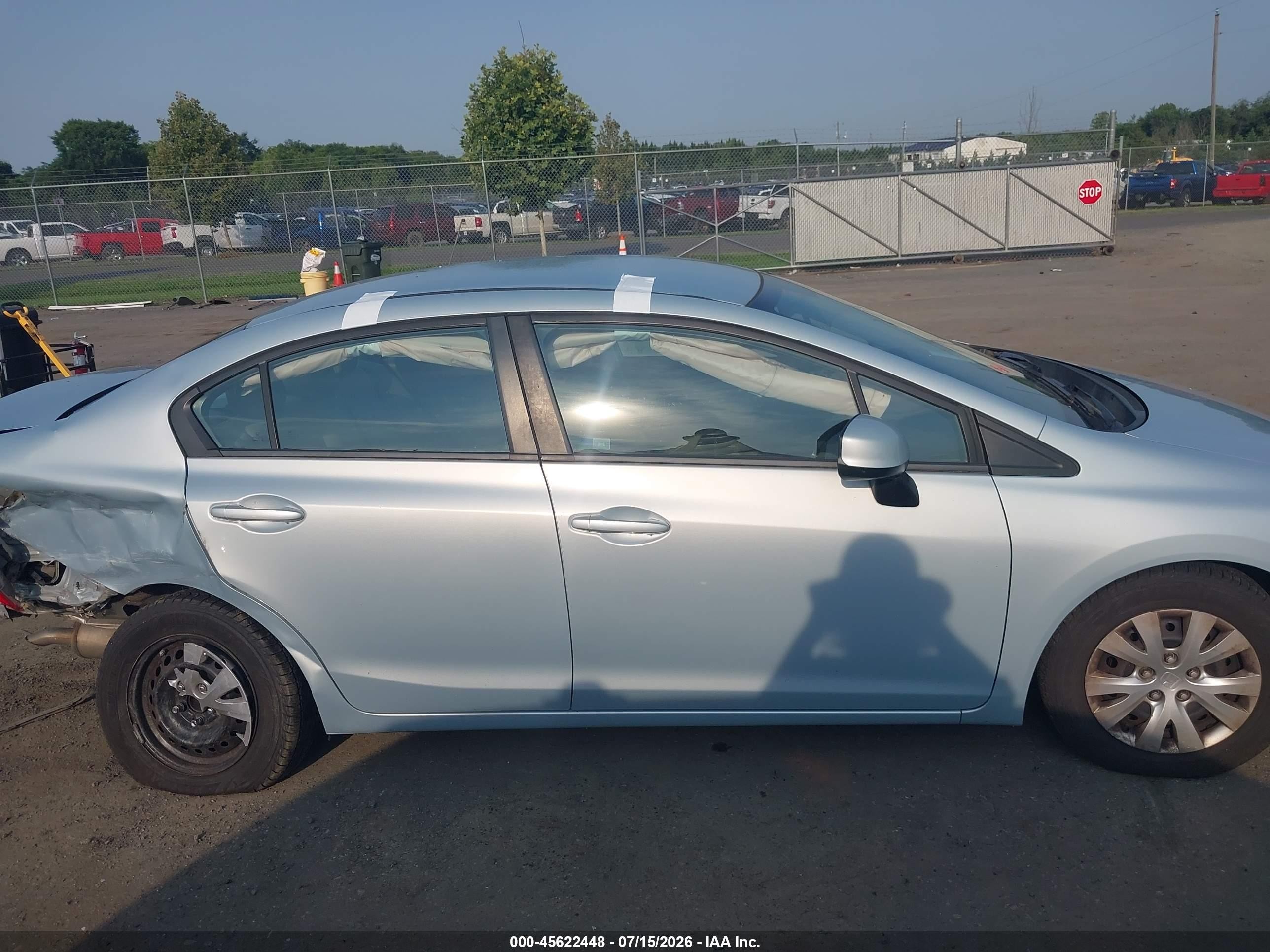 2012 Honda Civic Lx Blue vin: 19XFB2F52CE072493