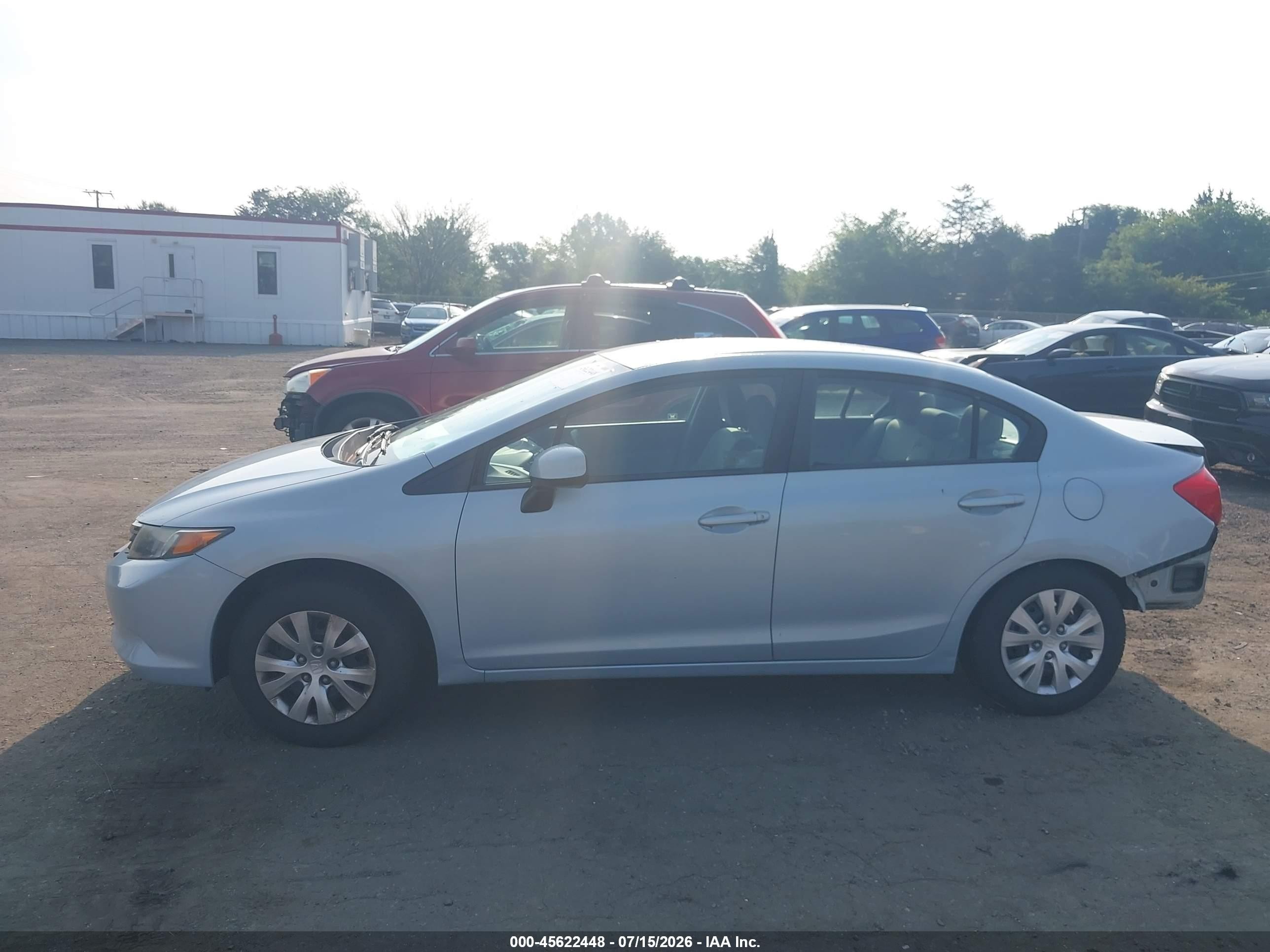 2012 Honda Civic Lx Blue vin: 19XFB2F52CE072493