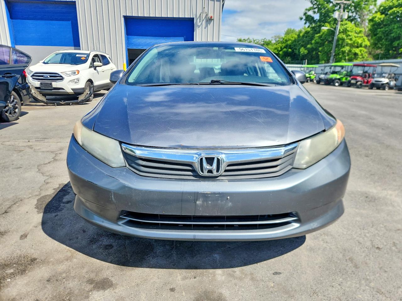 2012 Honda Civic Lx Gray vin: 19XFB2F52CE072655