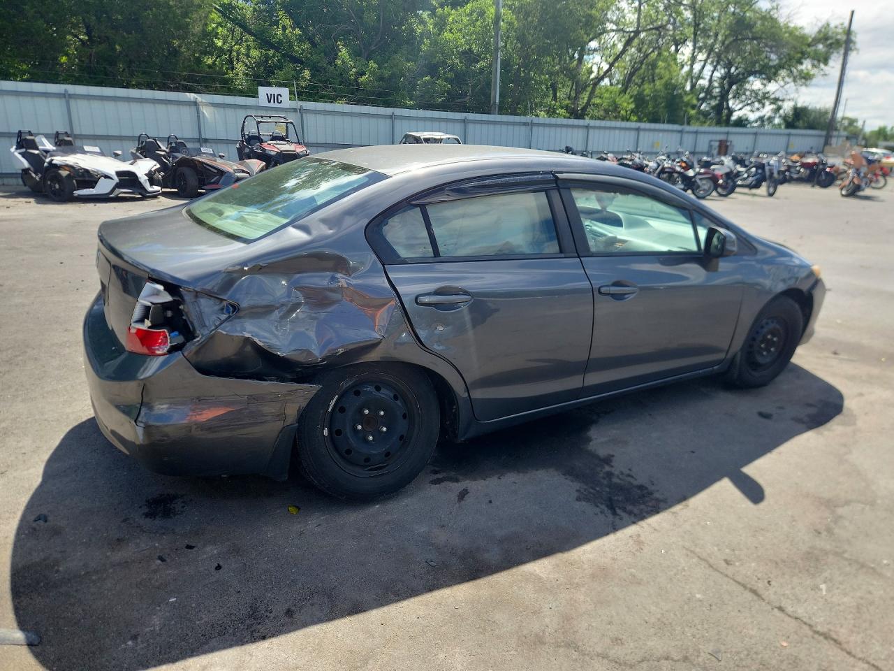2012 Honda Civic Lx Gray vin: 19XFB2F52CE072655