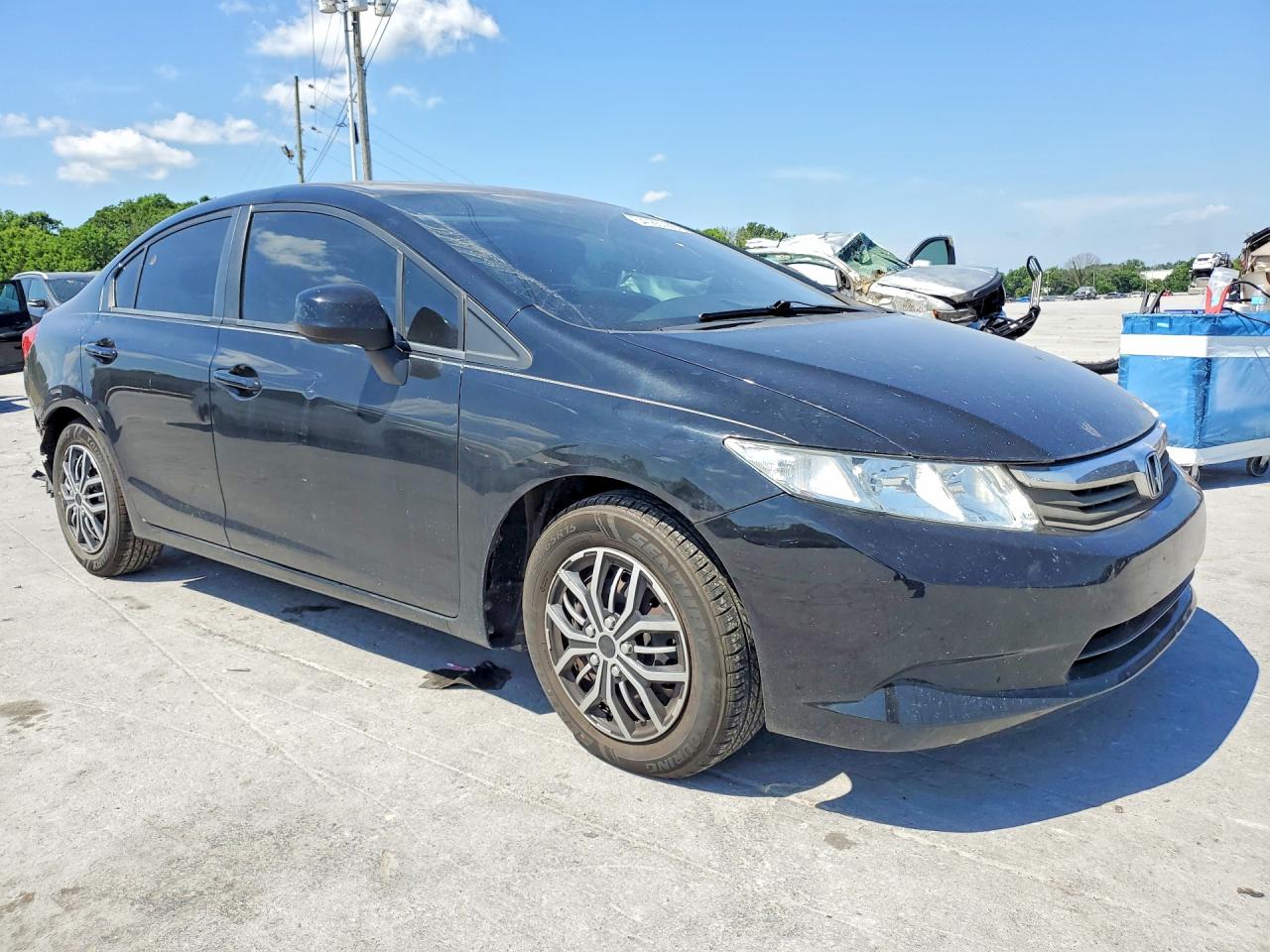 2012 Honda Civic Lx Black vin: 19XFB2F52CE094185