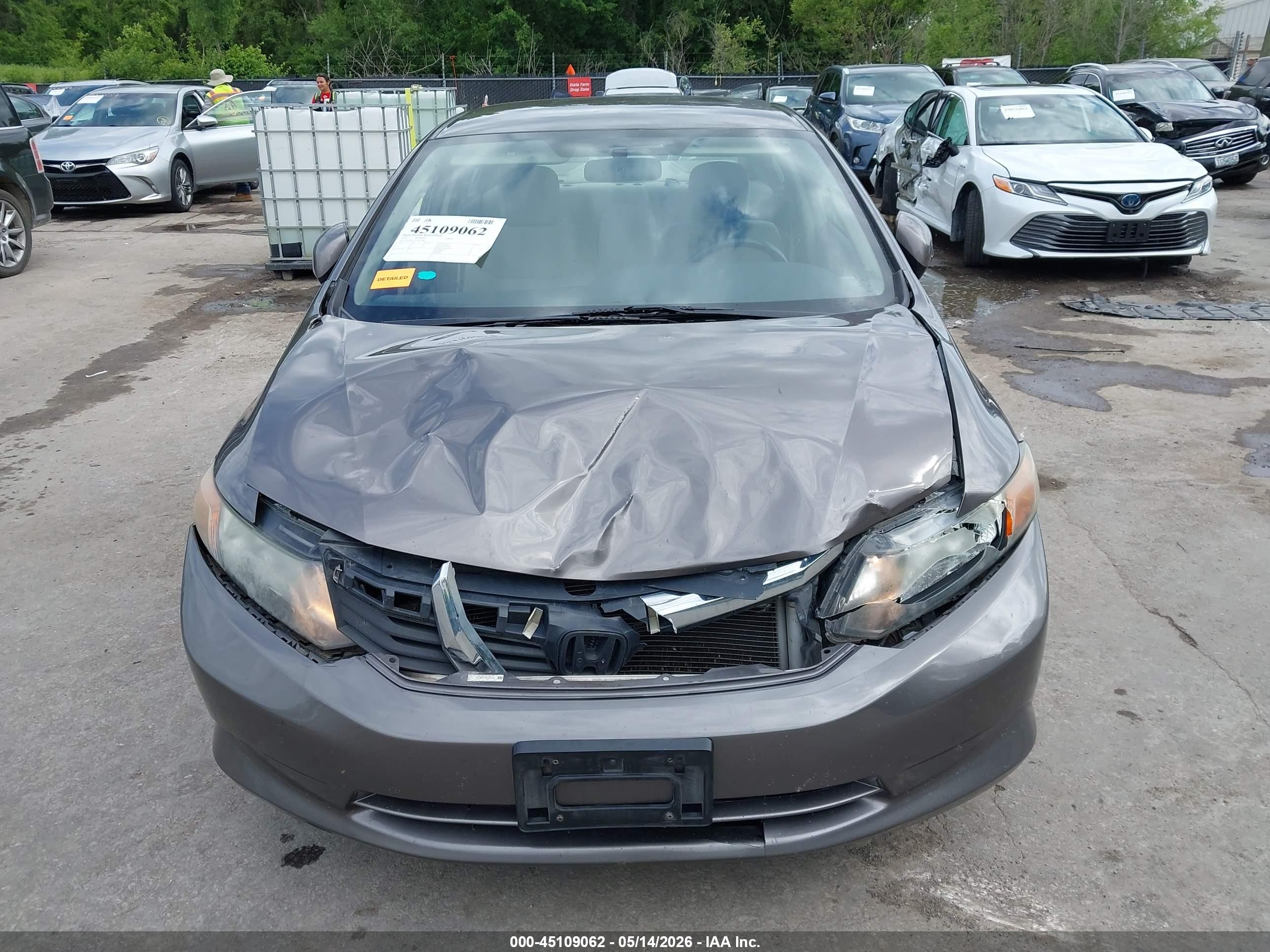 2012 Honda Civic Lx Gray vin: 19XFB2F52CE095188
