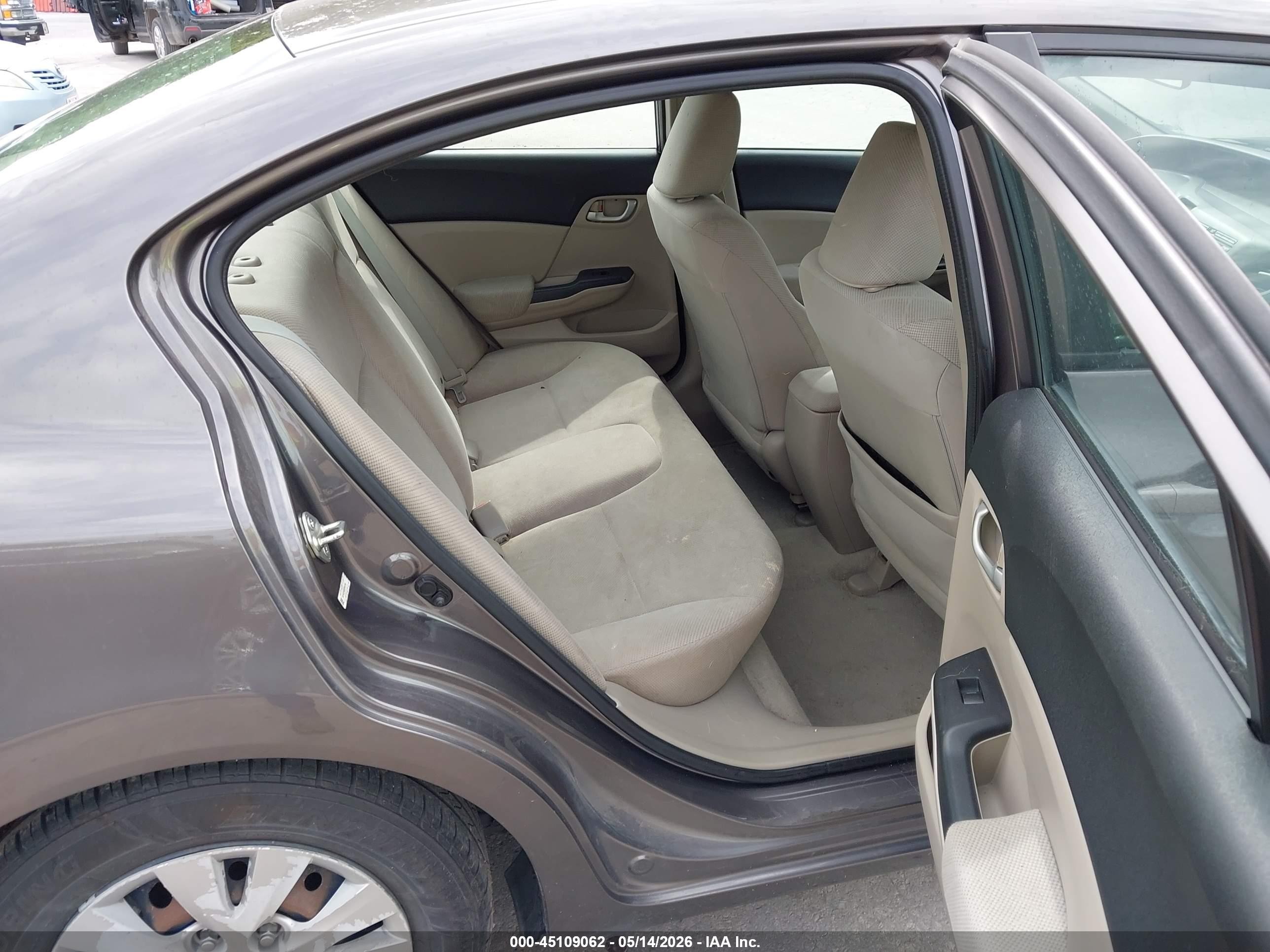 2012 Honda Civic Lx Gray vin: 19XFB2F52CE095188