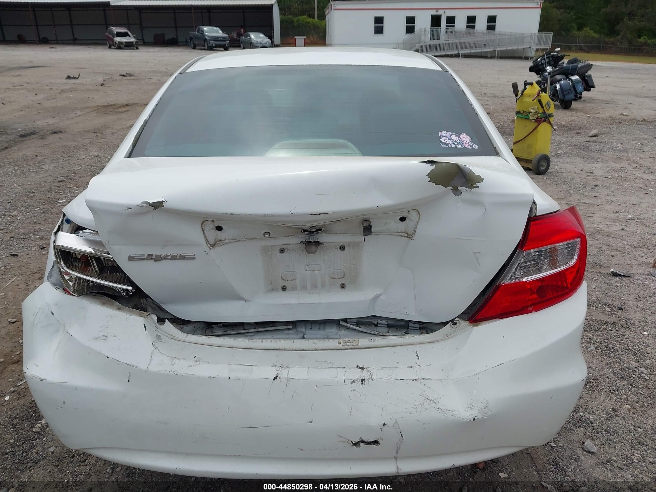 2012 Honda Civic Lx White vin: 19XFB2F52CE107002