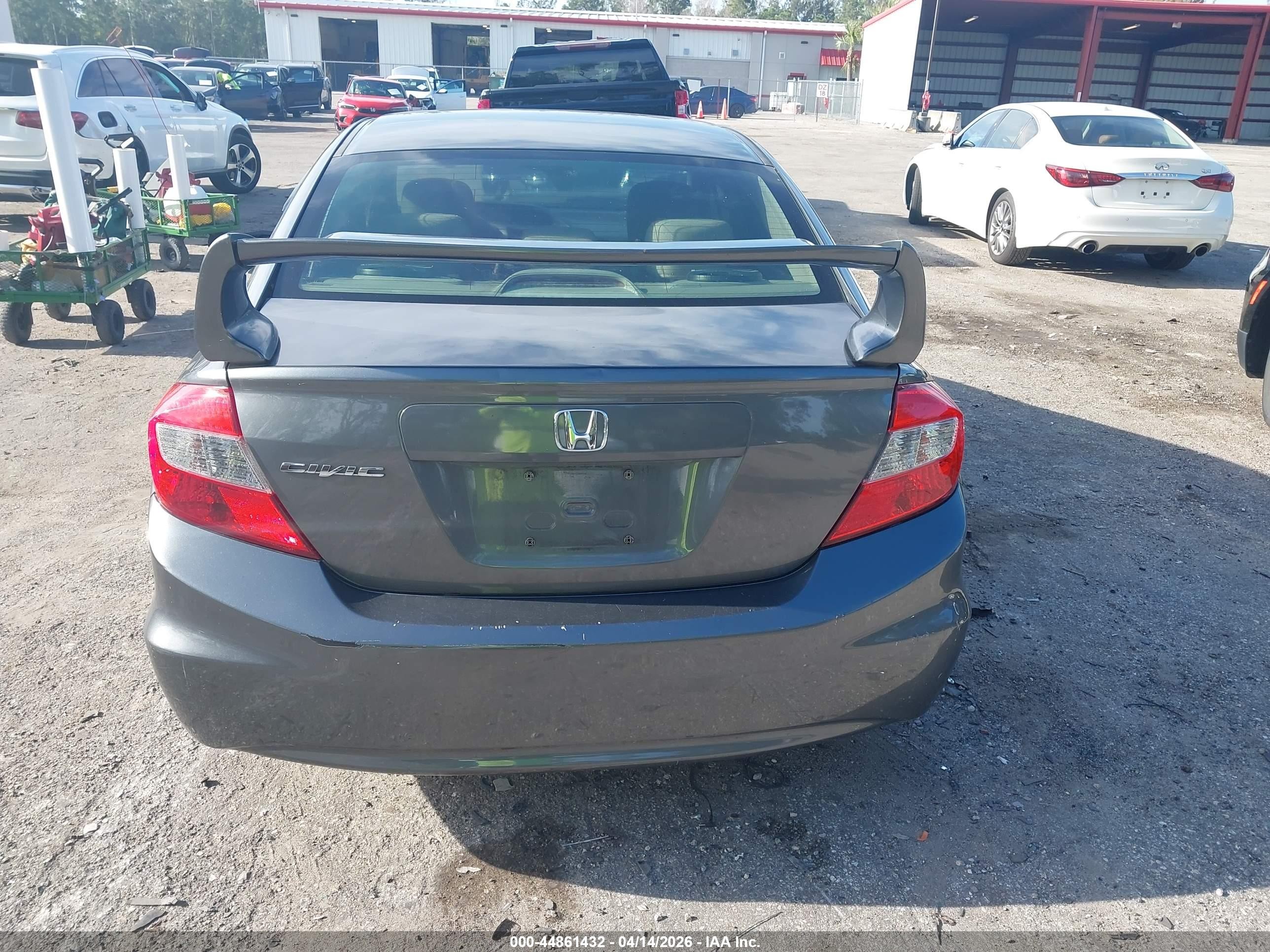 2012 Honda Civic Lx Gray vin: 19XFB2F52CE109557