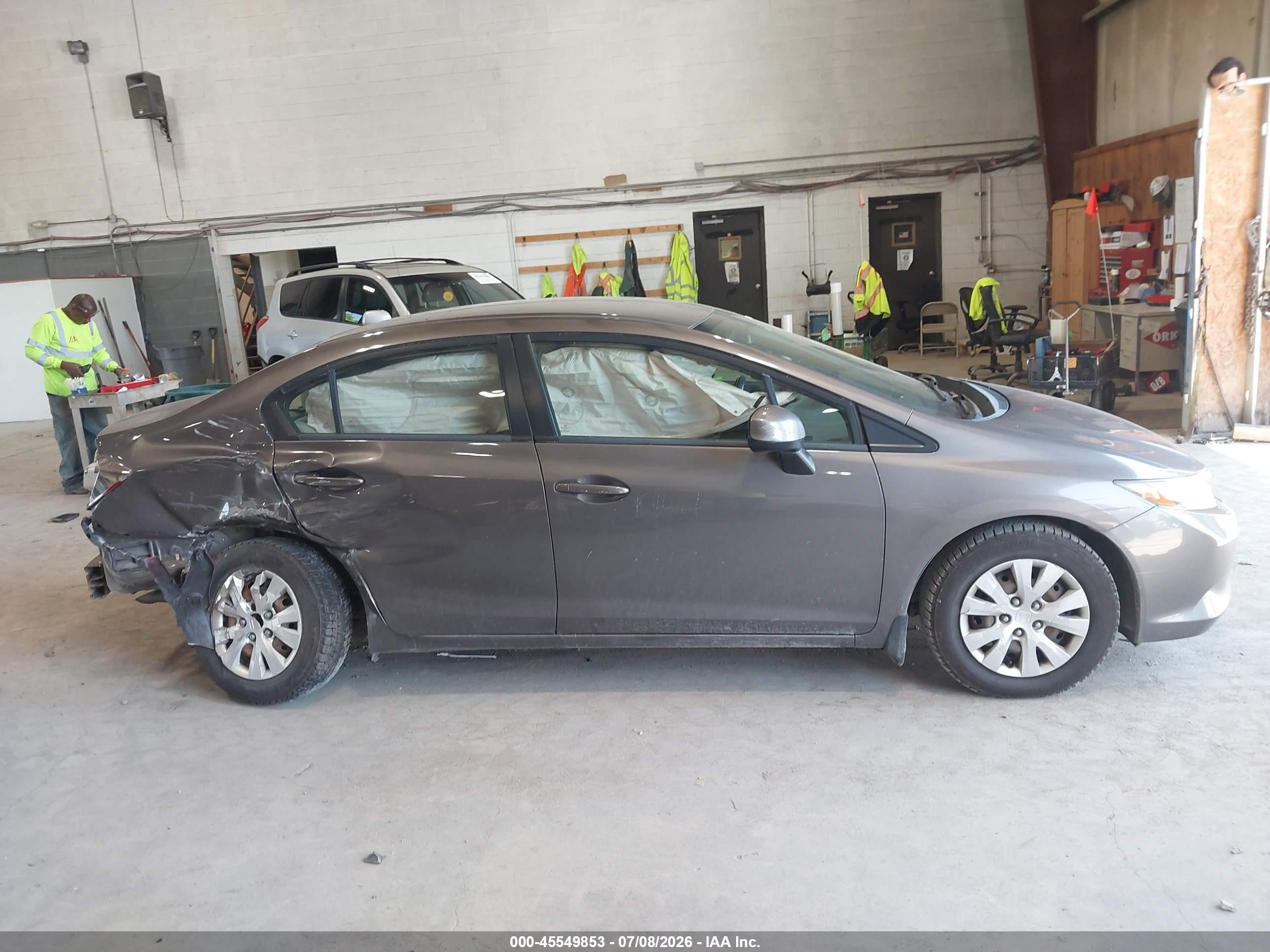 2012 Honda Civic Lx Gray vin: 19XFB2F52CE309158