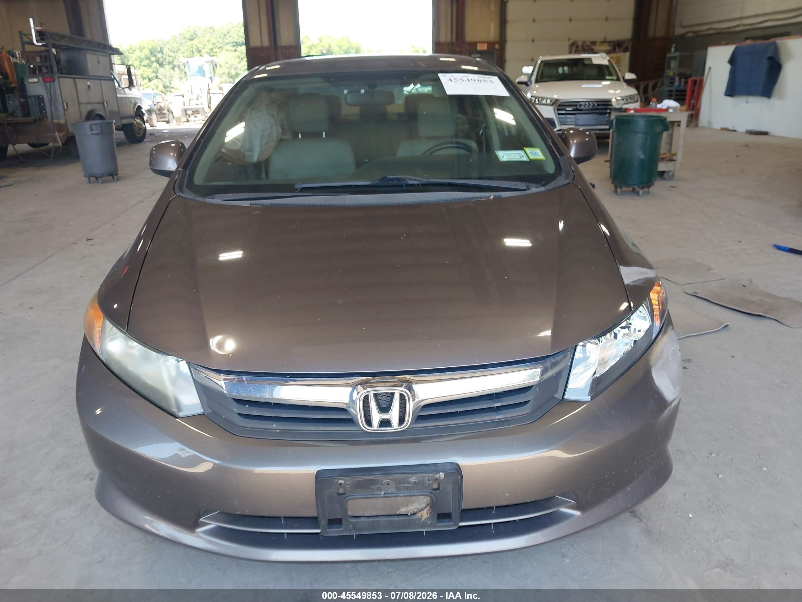 2012 Honda Civic Lx Gray vin: 19XFB2F52CE309158