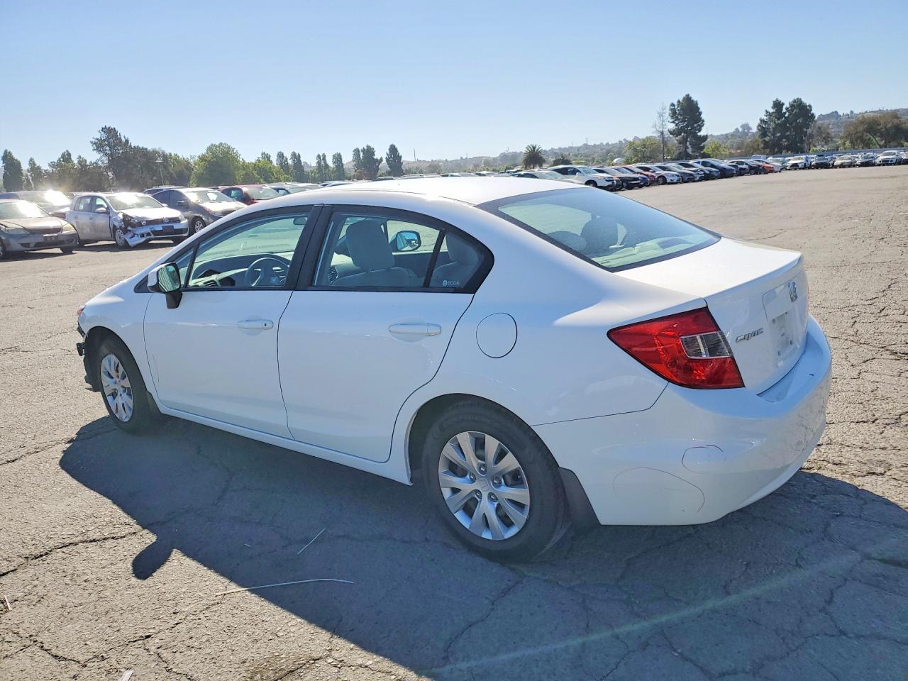 2012 Honda Civic Lx White vin: 19XFB2F52CE312027
