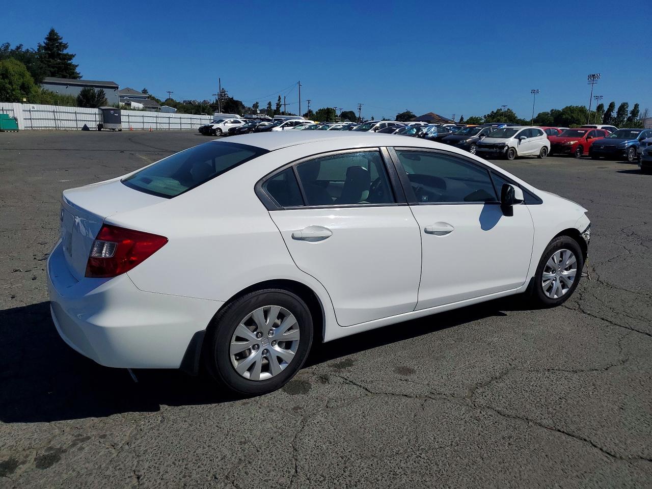 2012 Honda Civic Lx White vin: 19XFB2F52CE312027