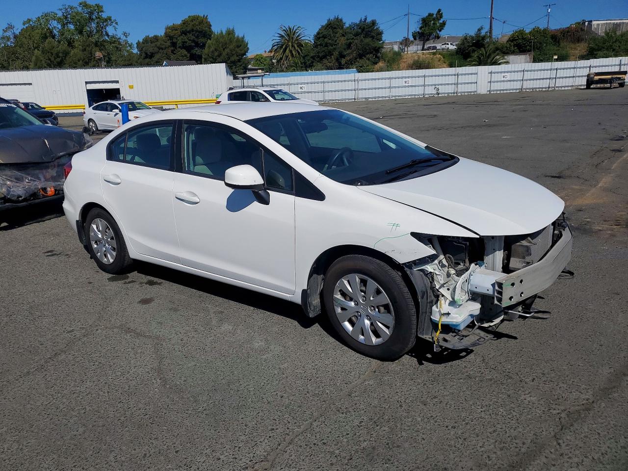 2012 Honda Civic Lx White vin: 19XFB2F52CE312027