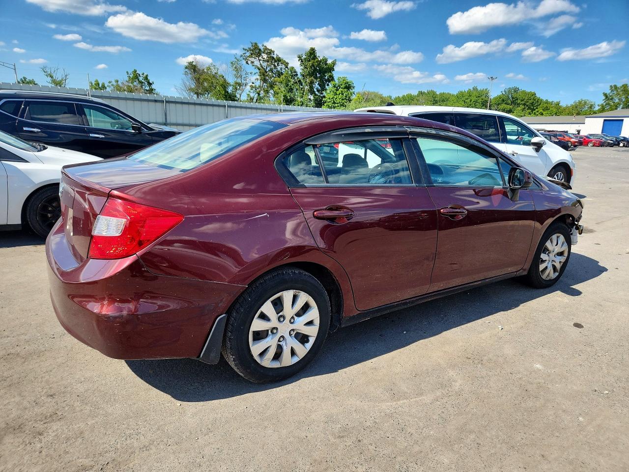 2012 Honda Civic Lx Burgundy vin: 19XFB2F52CE317664