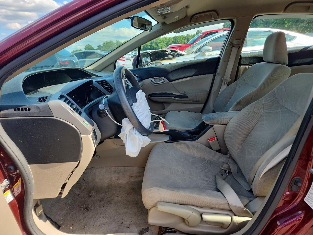 2012 Honda Civic Lx Burgundy vin: 19XFB2F52CE317664