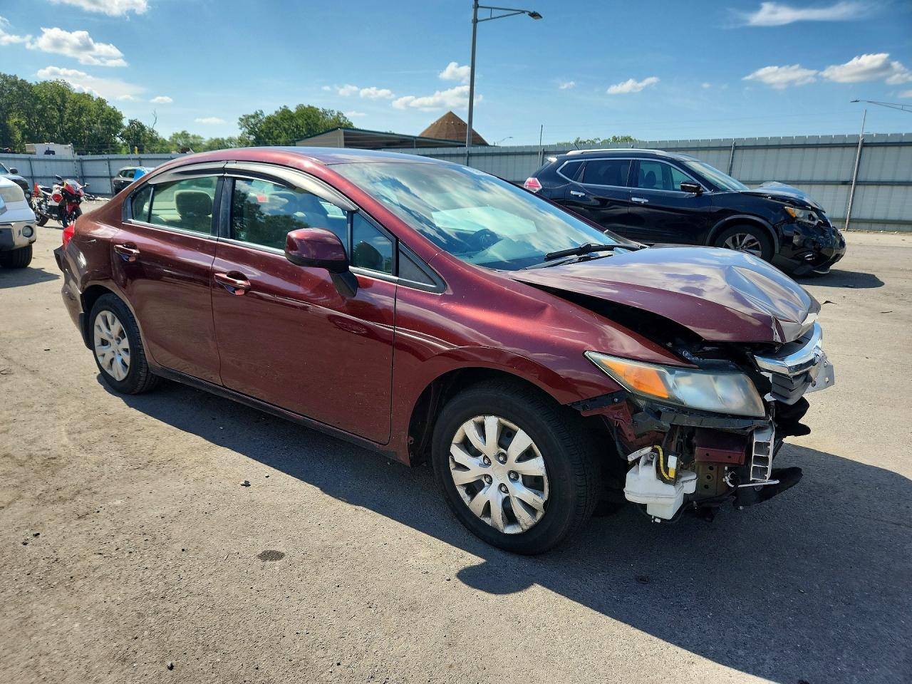 2012 Honda Civic Lx Burgundy vin: 19XFB2F52CE317664