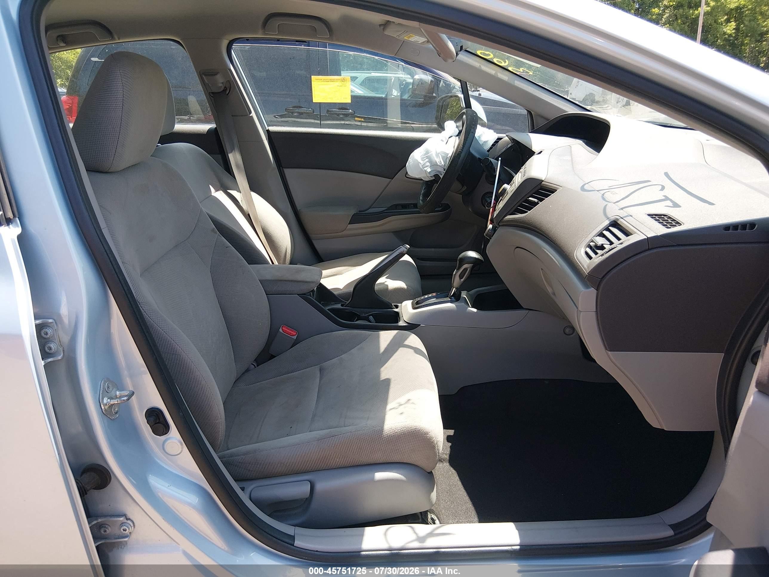 2012 Honda Civic Lx Light Blue vin: 19XFB2F52CE332908