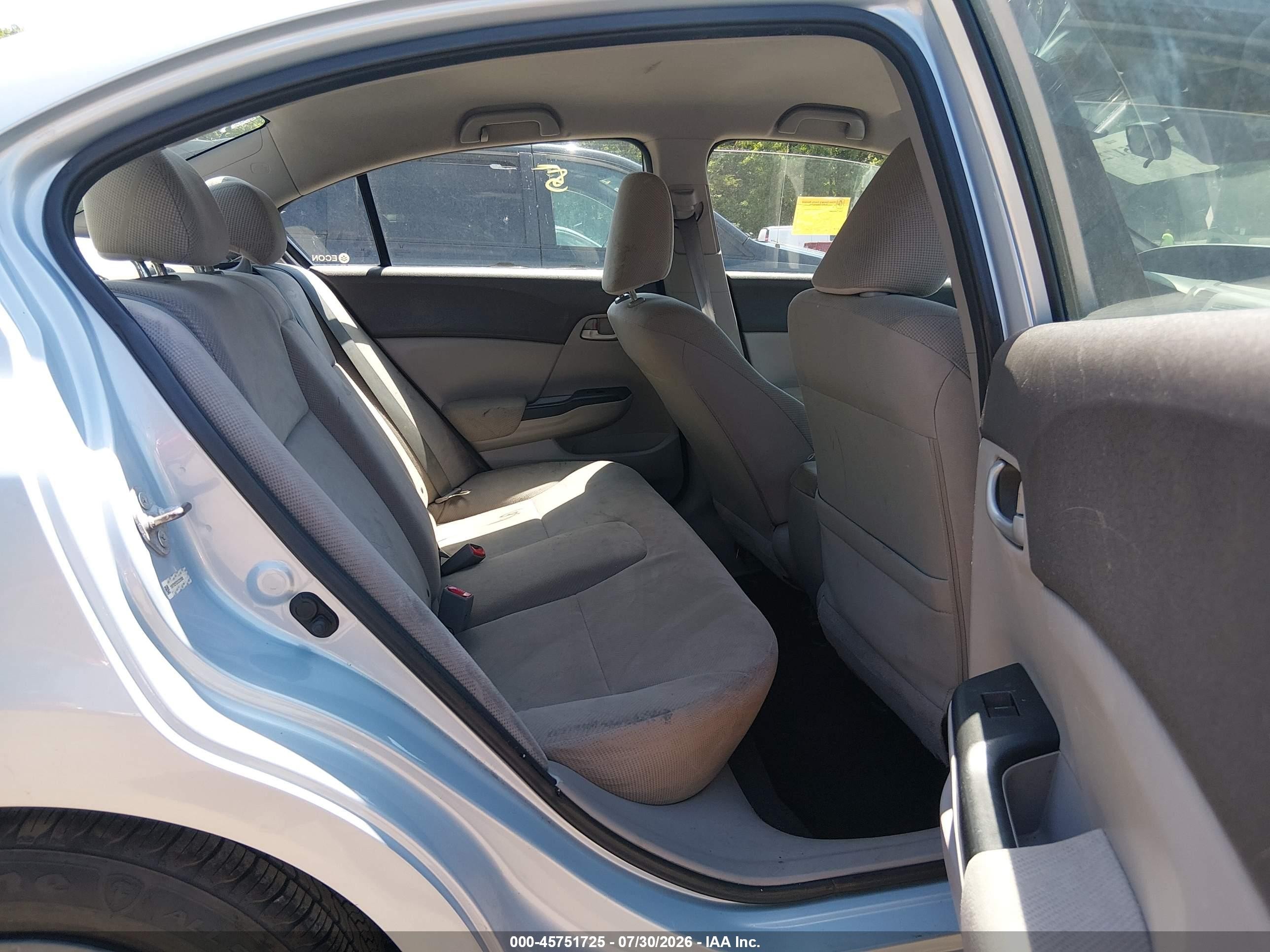 2012 Honda Civic Lx Light Blue vin: 19XFB2F52CE332908