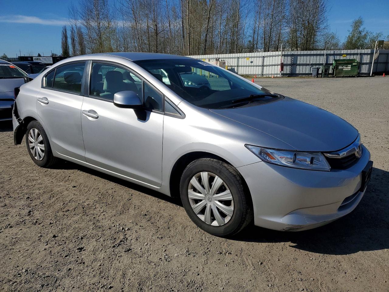 2012 Honda Civic Lx Silver vin: 19XFB2F52CE337137