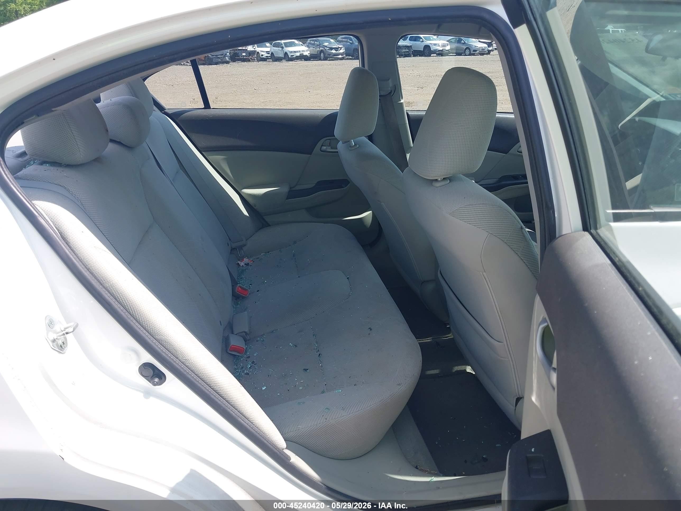 2012 Honda Civic Lx White vin: 19XFB2F52CE344573