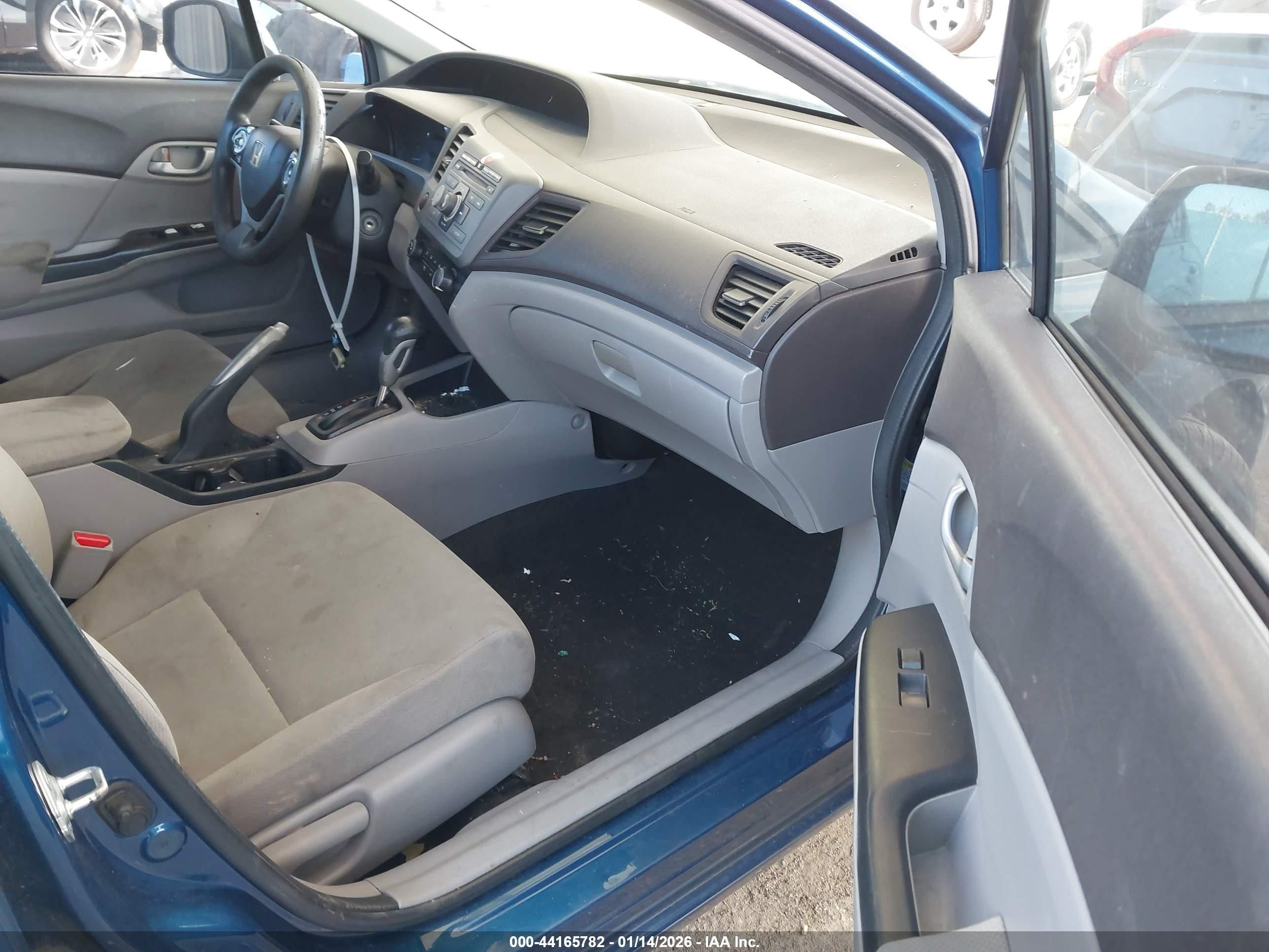 2012 Honda Civic Lx Blue vin: 19XFB2F52CE345528