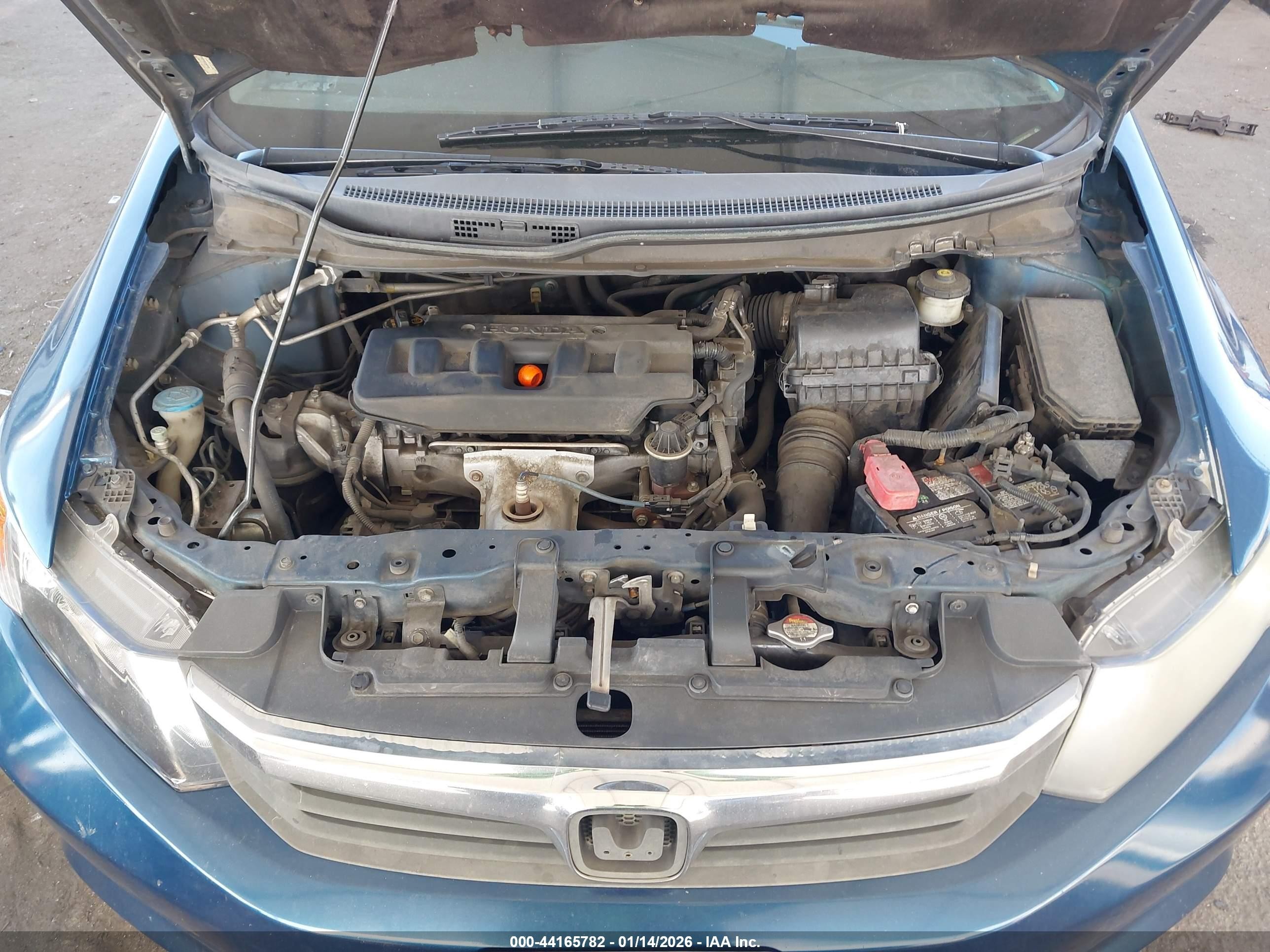 2012 Honda Civic Lx Blue vin: 19XFB2F52CE345528