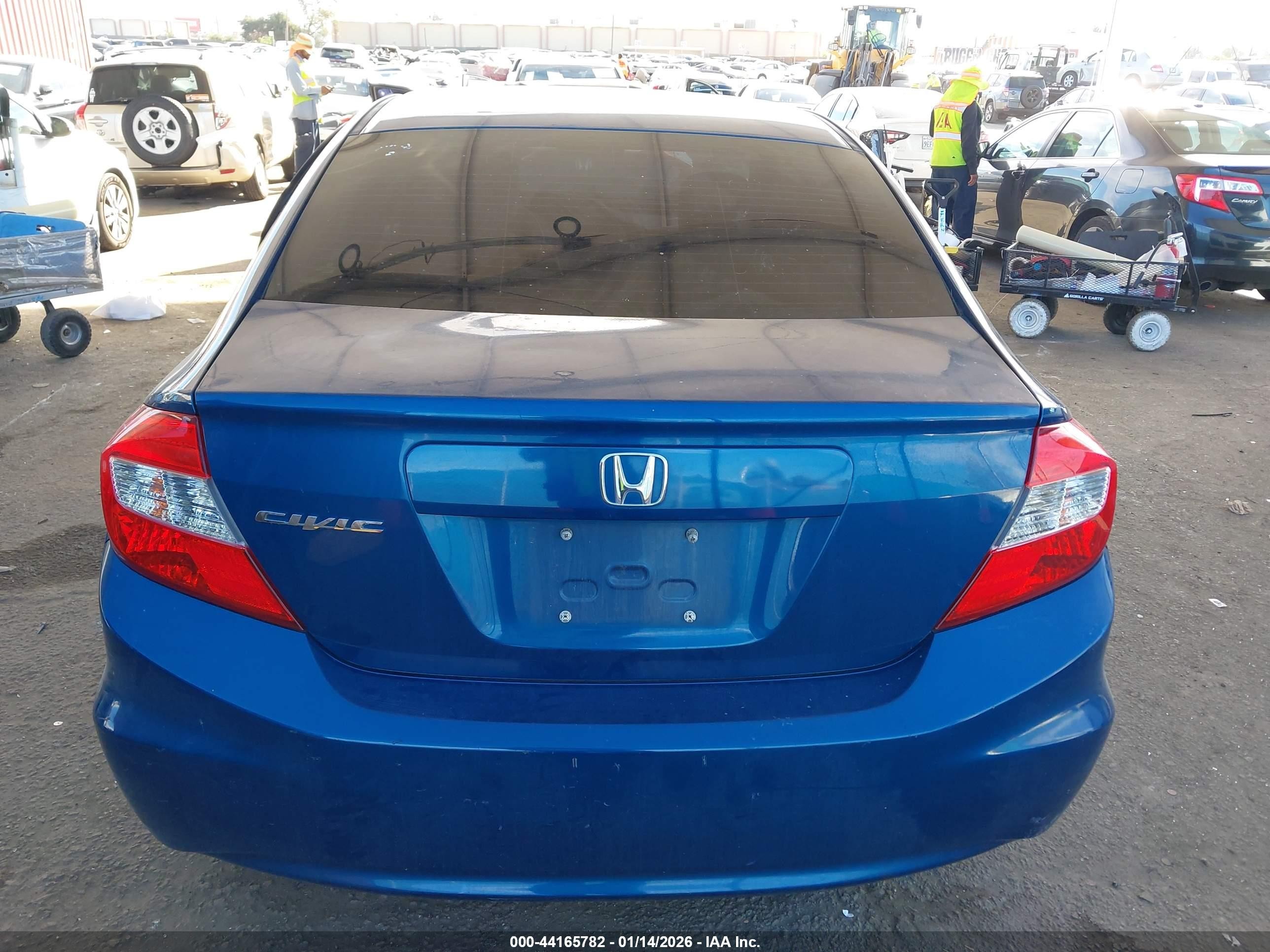 2012 Honda Civic Lx Blue vin: 19XFB2F52CE345528