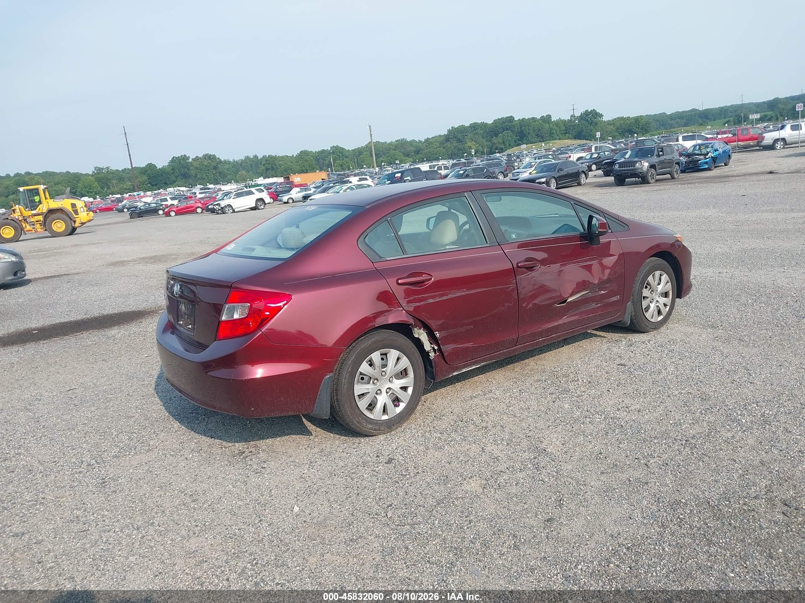 2012 Honda Civic Lx Maroon vin: 19XFB2F52CE350616