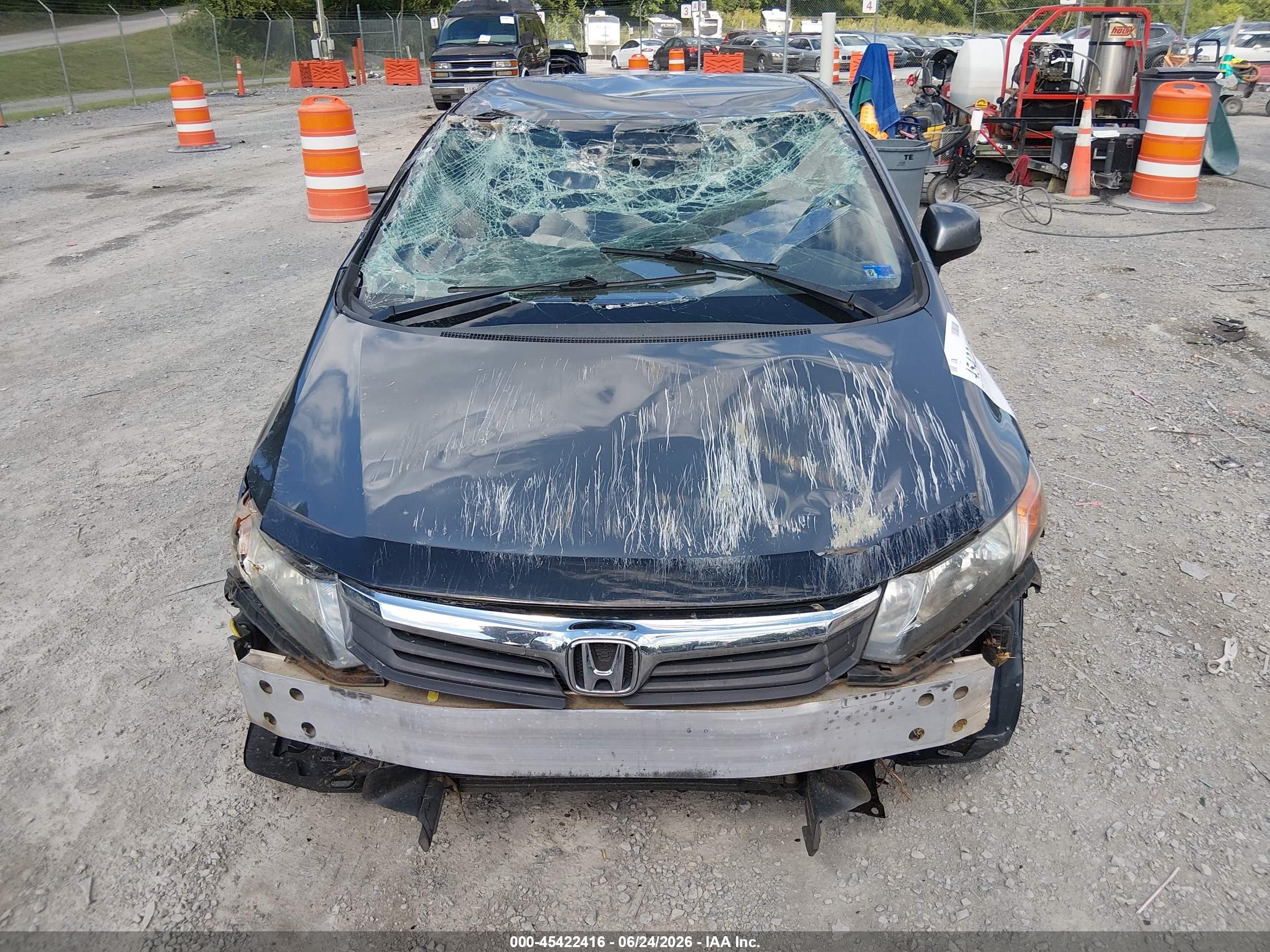 2012 Honda Civic Lx Gray vin: 19XFB2F52CE350678