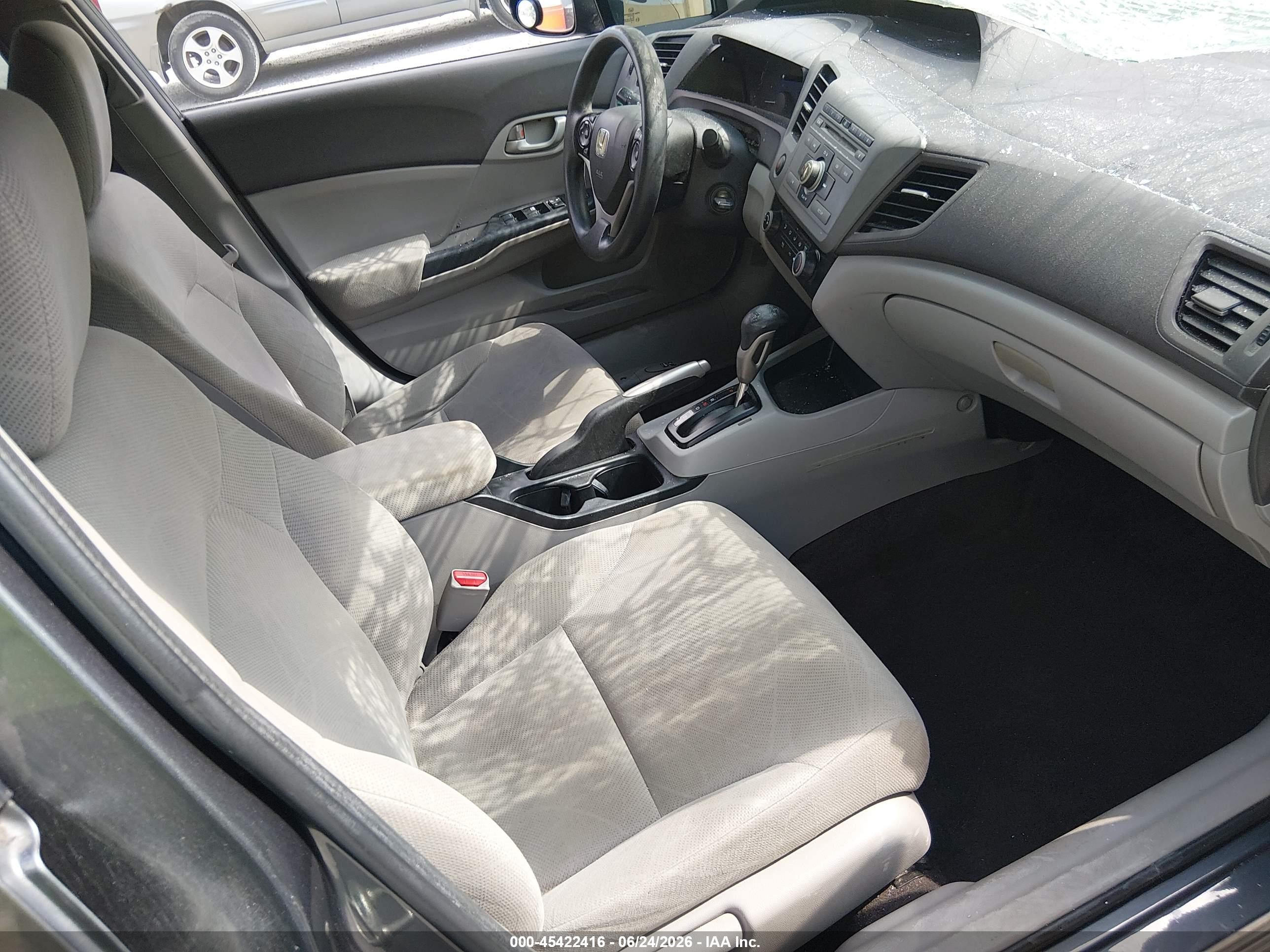 2012 Honda Civic Lx Gray vin: 19XFB2F52CE350678