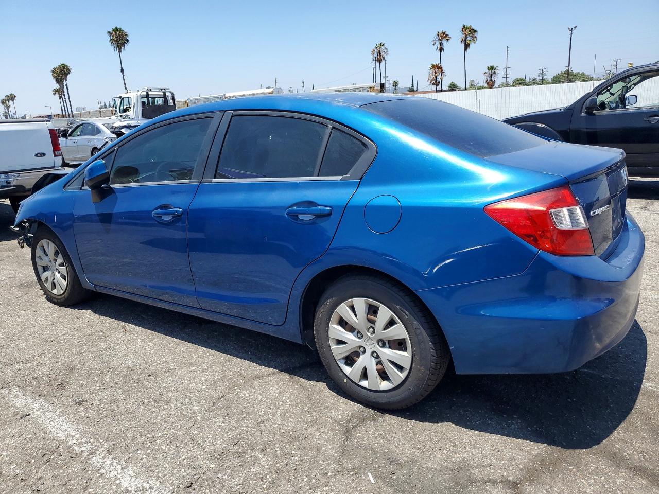 2012 Honda Civic Lx Blue vin: 19XFB2F52CE351877