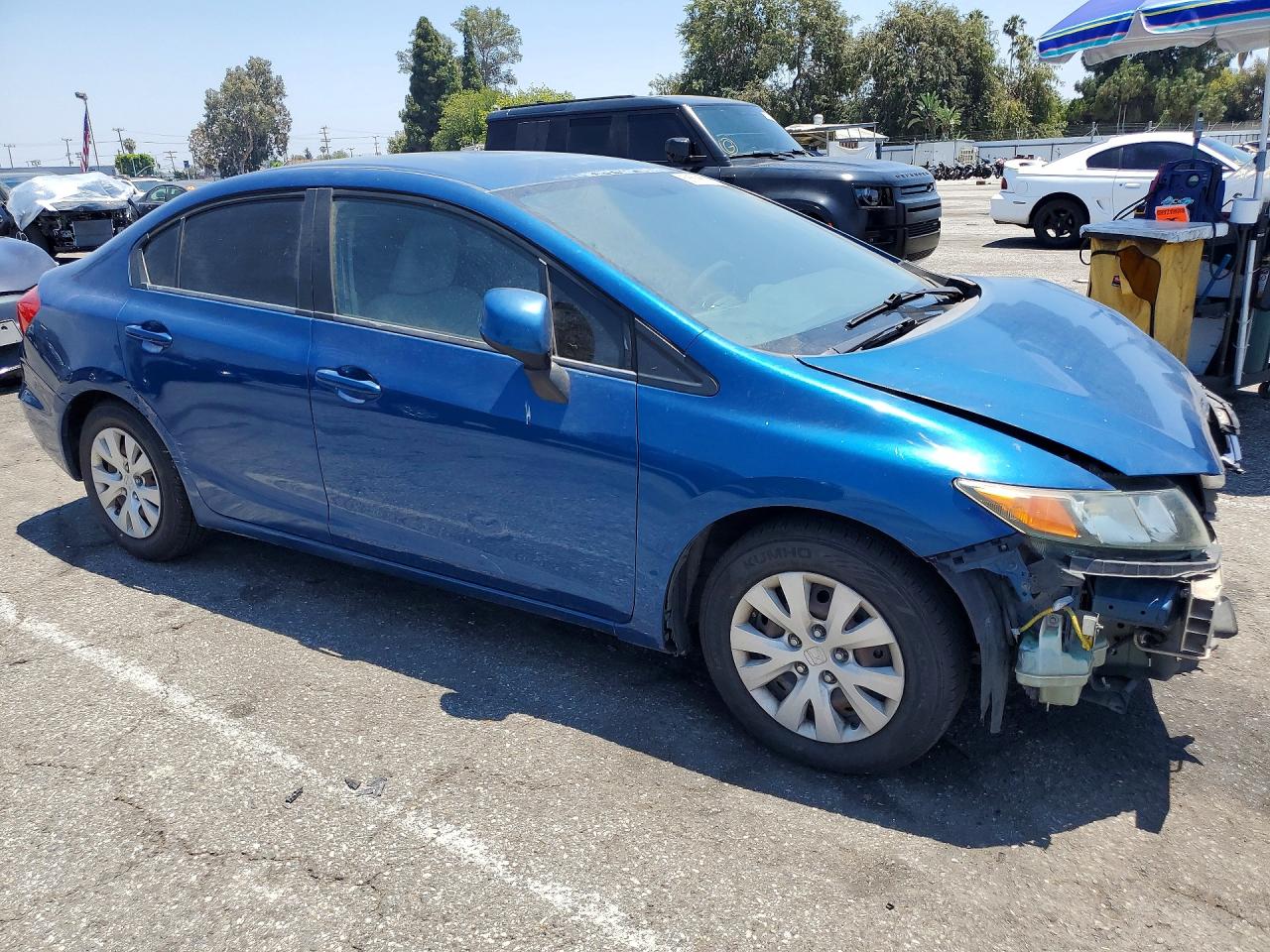 2012 Honda Civic Lx Blue vin: 19XFB2F52CE351877
