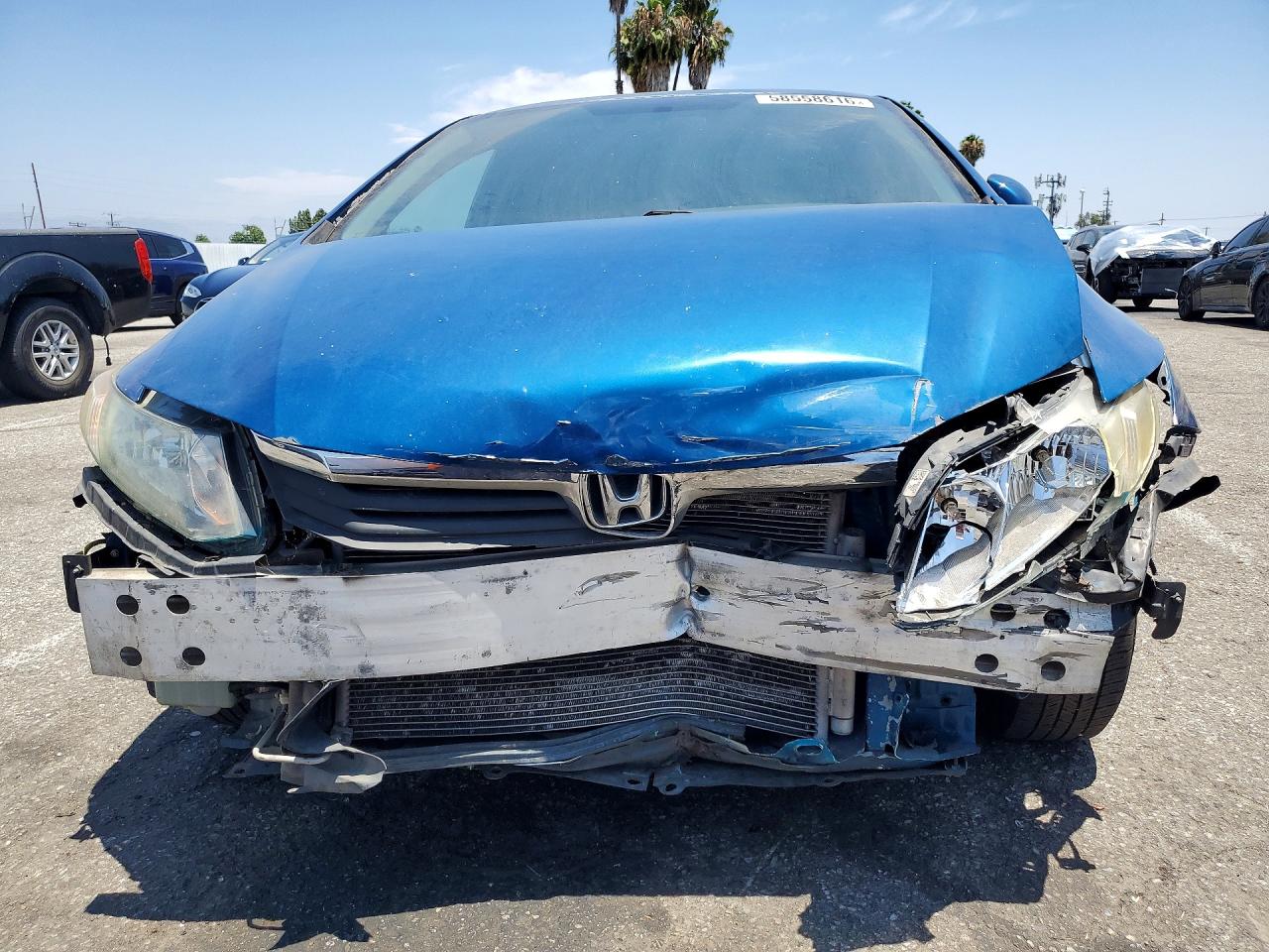 2012 Honda Civic Lx Blue vin: 19XFB2F52CE351877