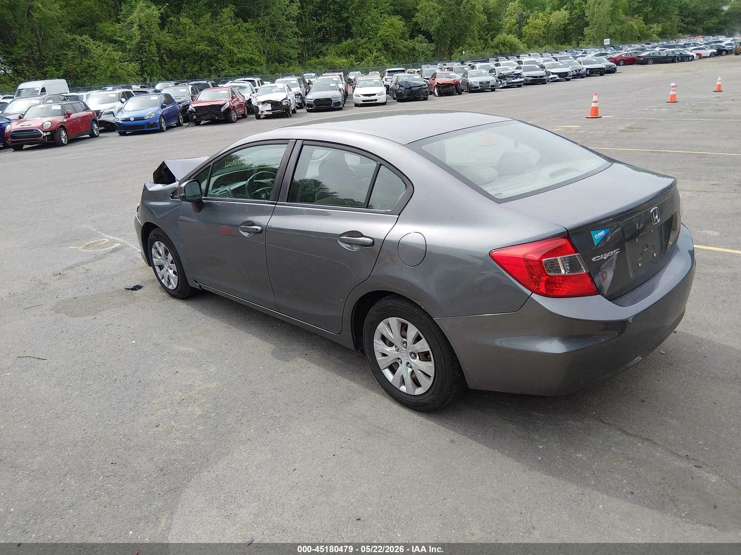 2012 Honda Civic Lx Серый vin: 19XFB2F52CE352642