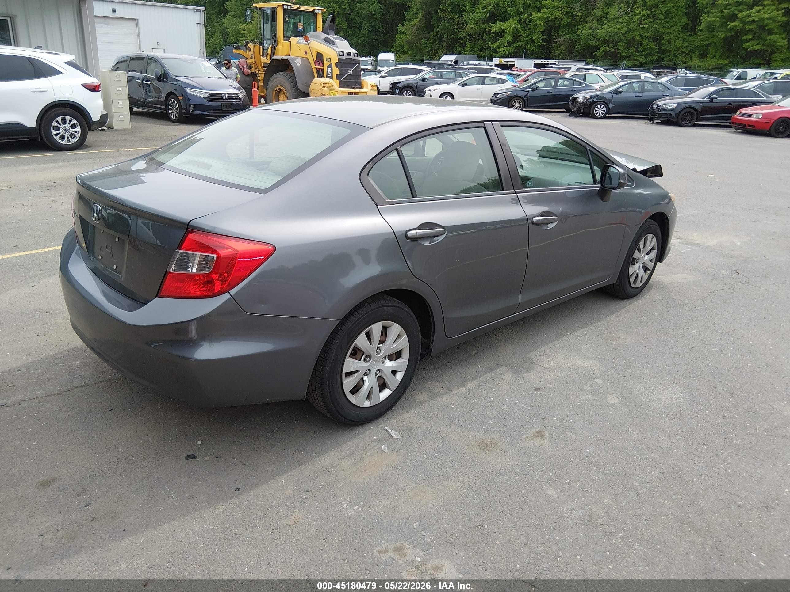 2012 Honda Civic Lx Серый vin: 19XFB2F52CE352642