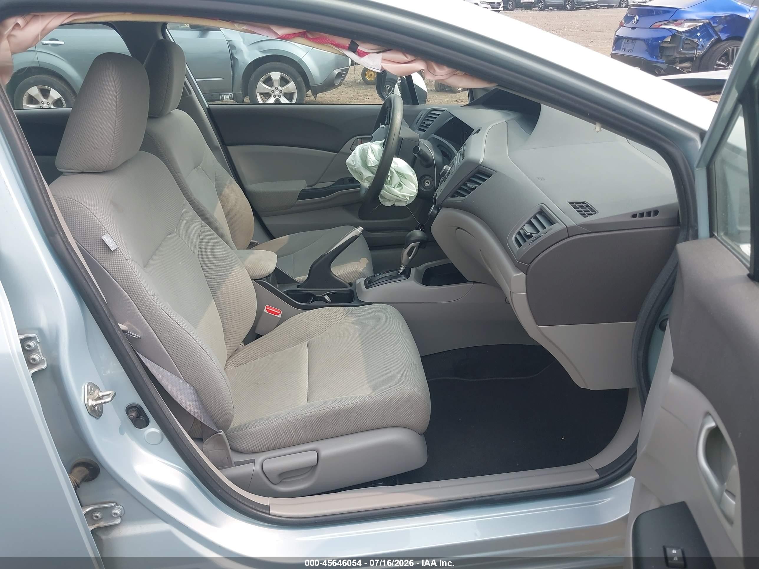 2012 Honda Civic Lx Light Blue vin: 19XFB2F52CE361647