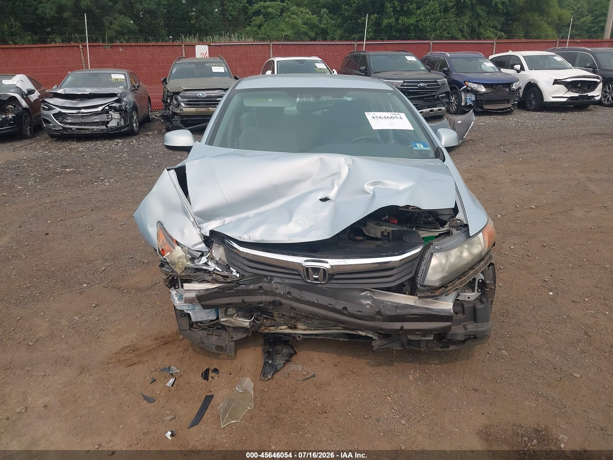 2012 Honda Civic Lx Light Blue vin: 19XFB2F52CE361647