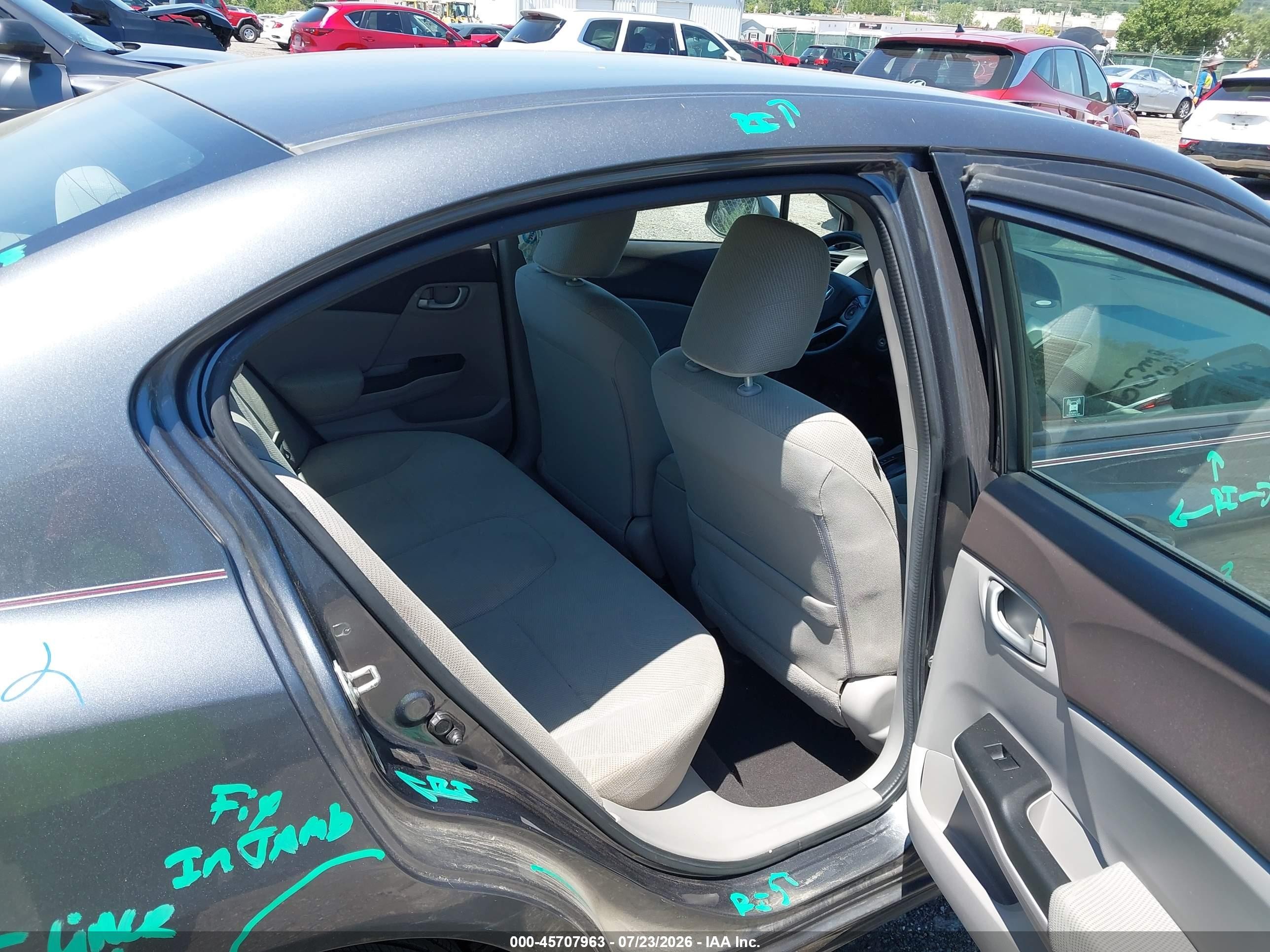 2012 Honda Civic Lx Серый vin: 19XFB2F52CE361843