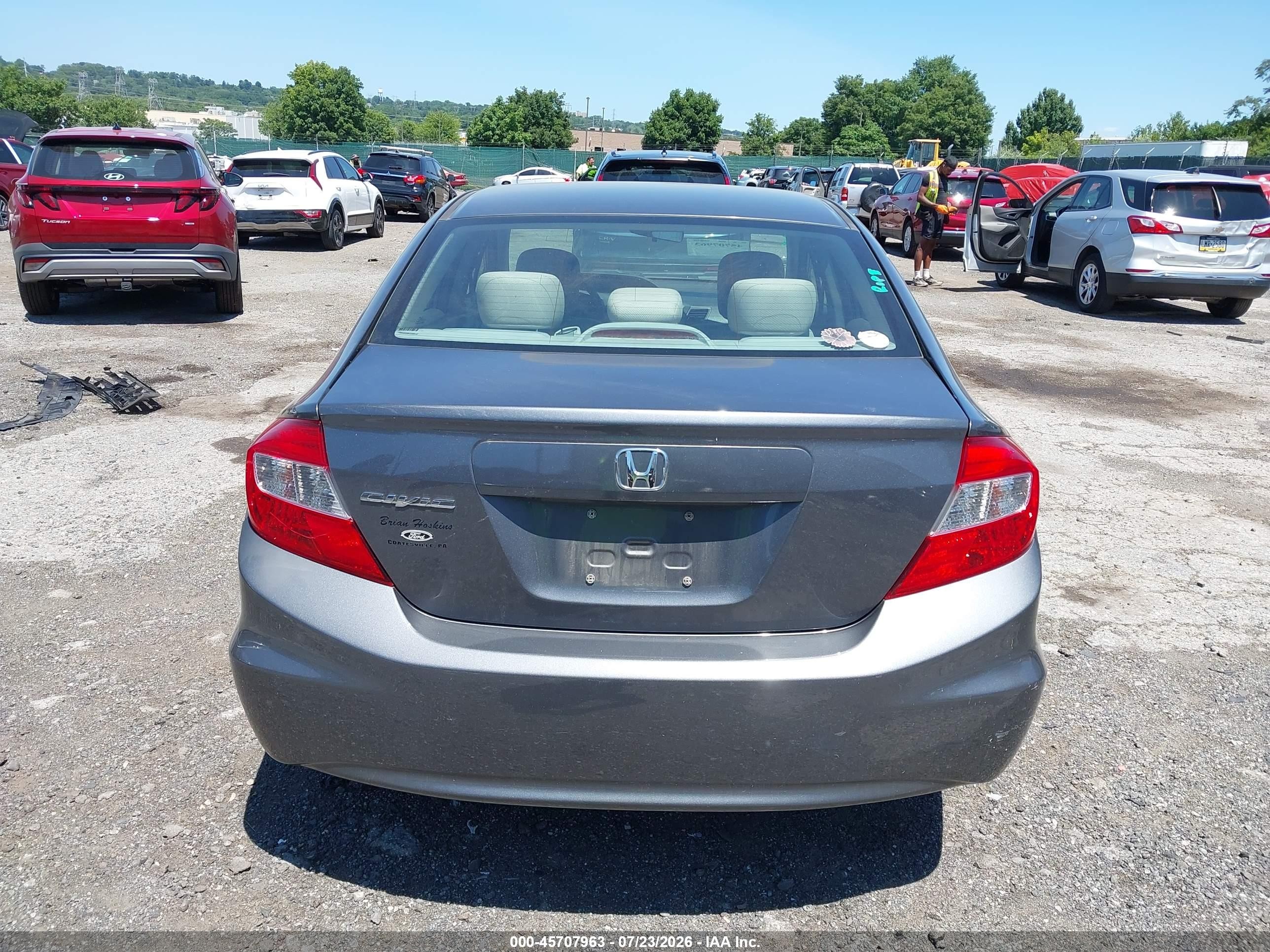 2012 Honda Civic Lx Серый vin: 19XFB2F52CE361843