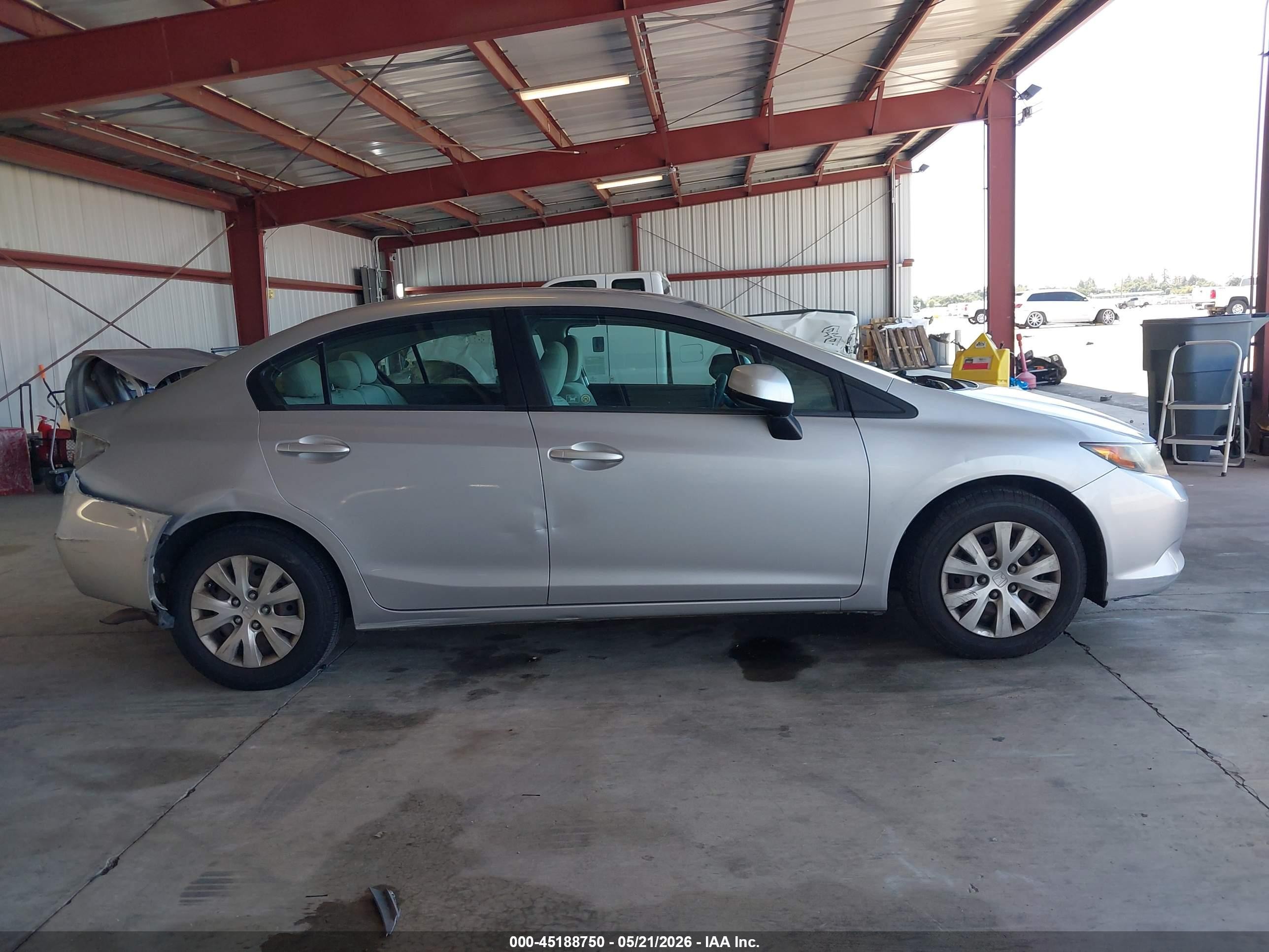 2012 Honda Civic Lx Gray vin: 19XFB2F52CE364368