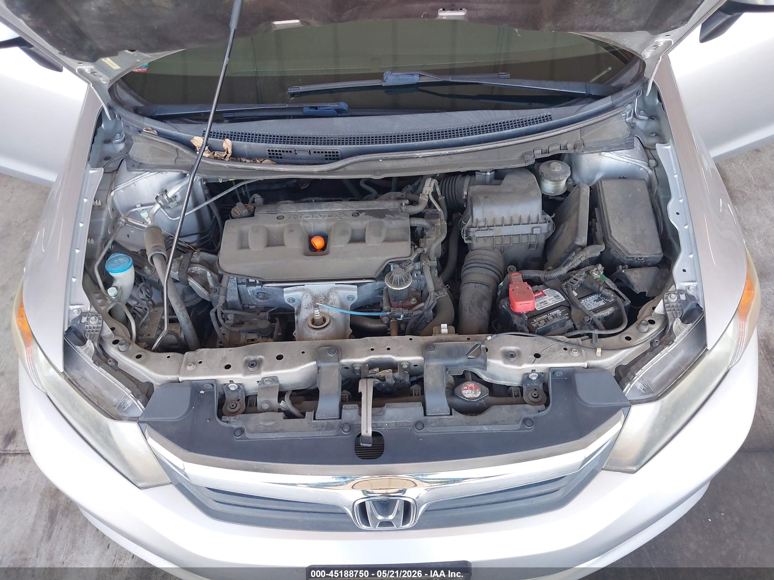 2012 Honda Civic Lx Gray vin: 19XFB2F52CE364368